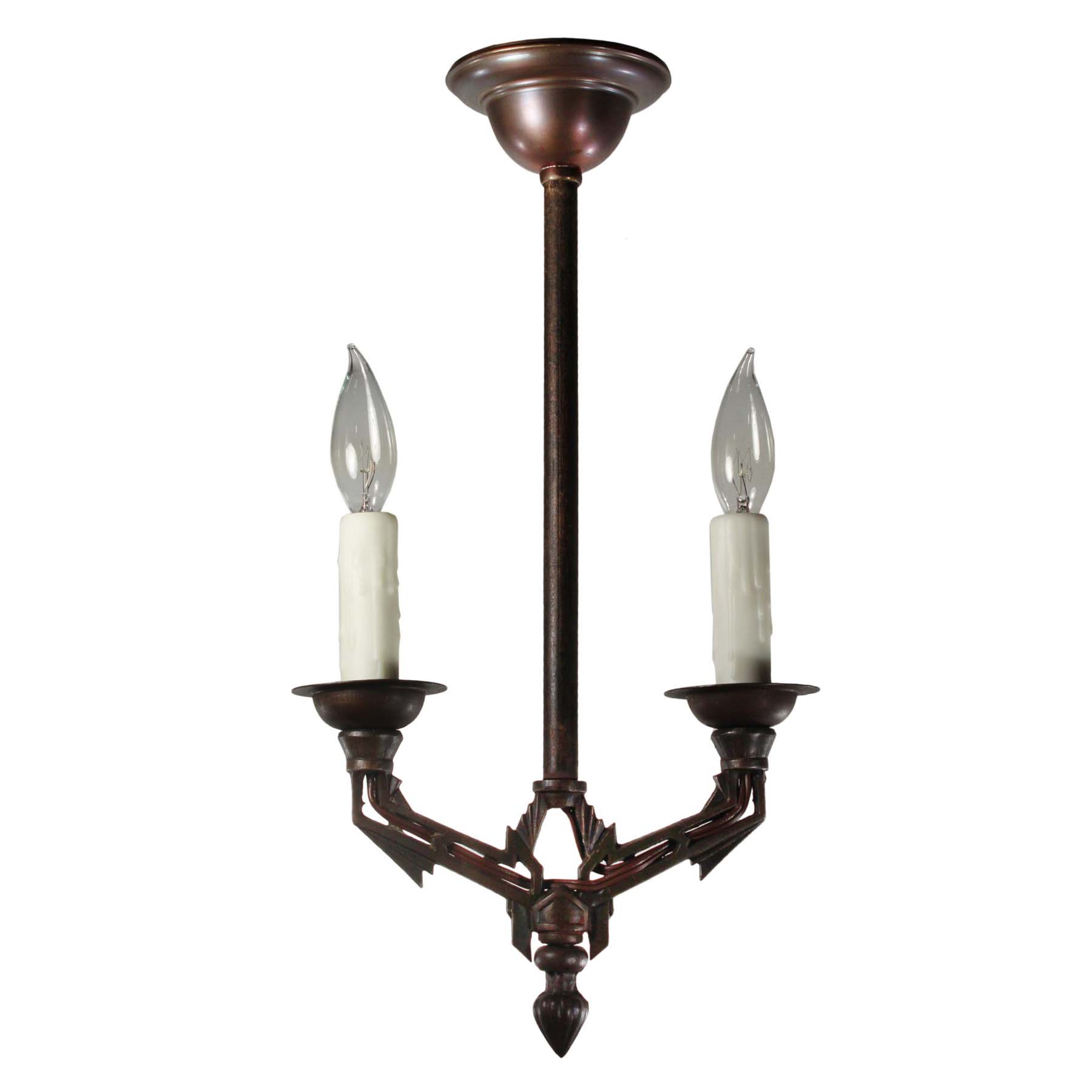 Art Deco Two-Light Chandelier, Antique Lighting-0