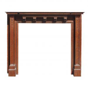 Antique Oak Fireplace Mantel, c. 1910-0