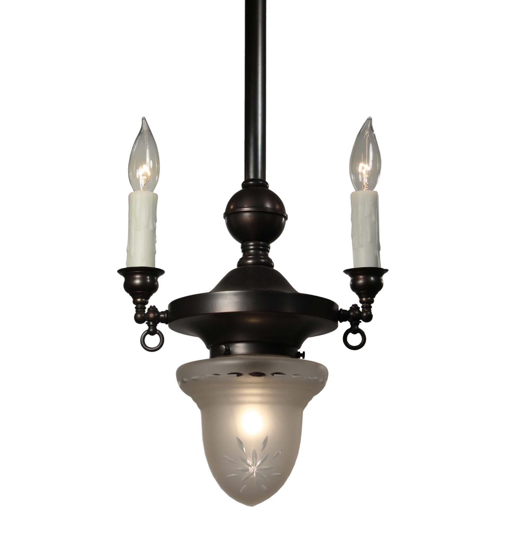 SOLD Antique Three-Light Chandelier, Early 1900s-0