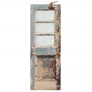 Reclaimed Antique 30” Metal Door with Wire Glass-0