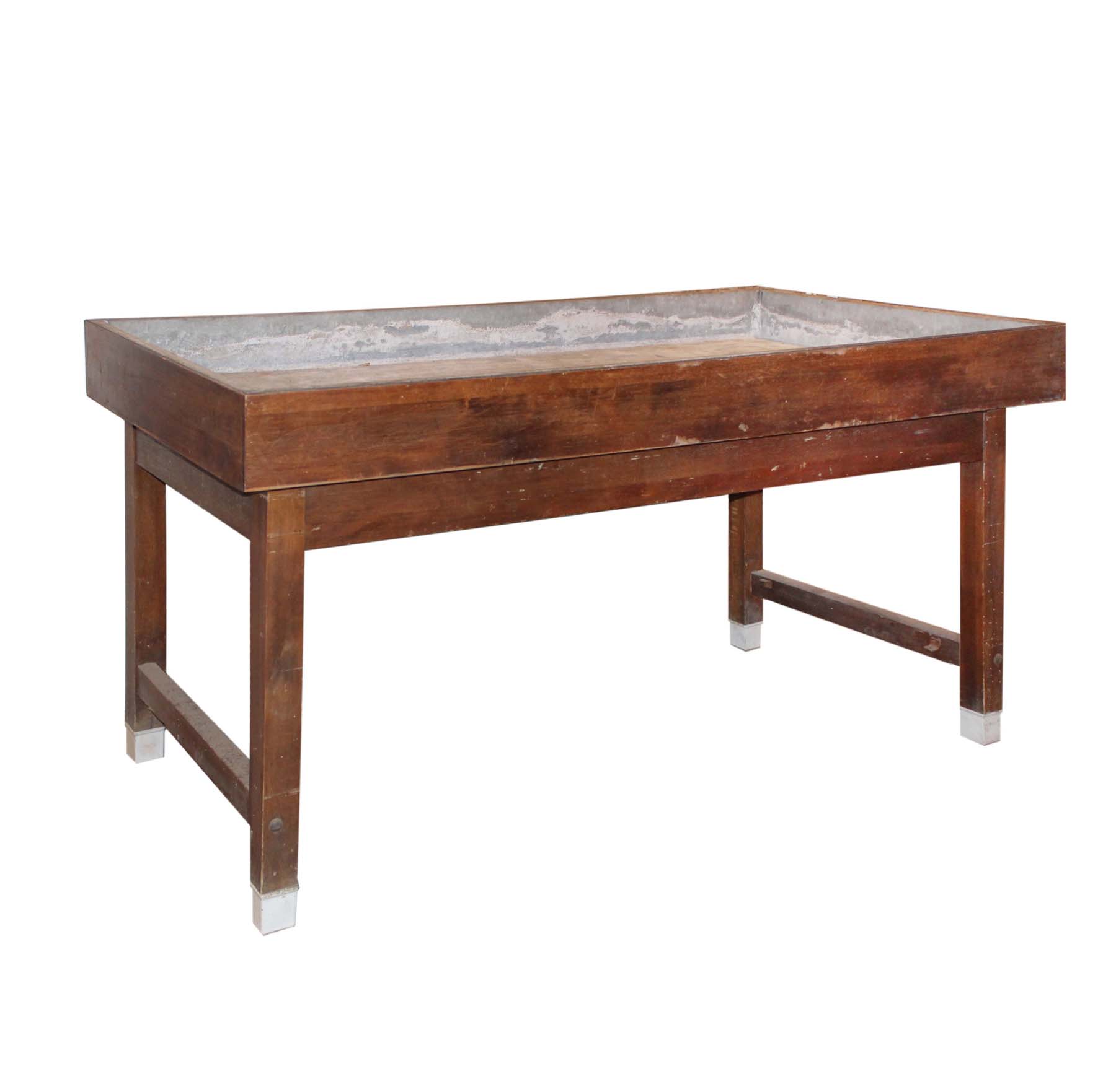 SOLD Large Salvaged Antique Work Table, Wiese Laboratory Furniture Co.-0