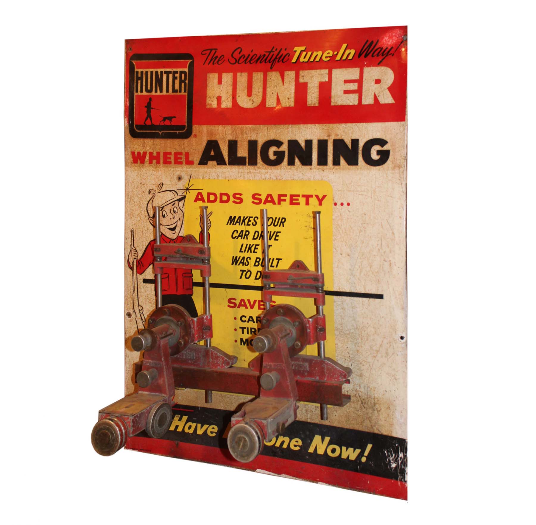 SOLD Vintage Hunter Wheel Alignment Metal Sign-0