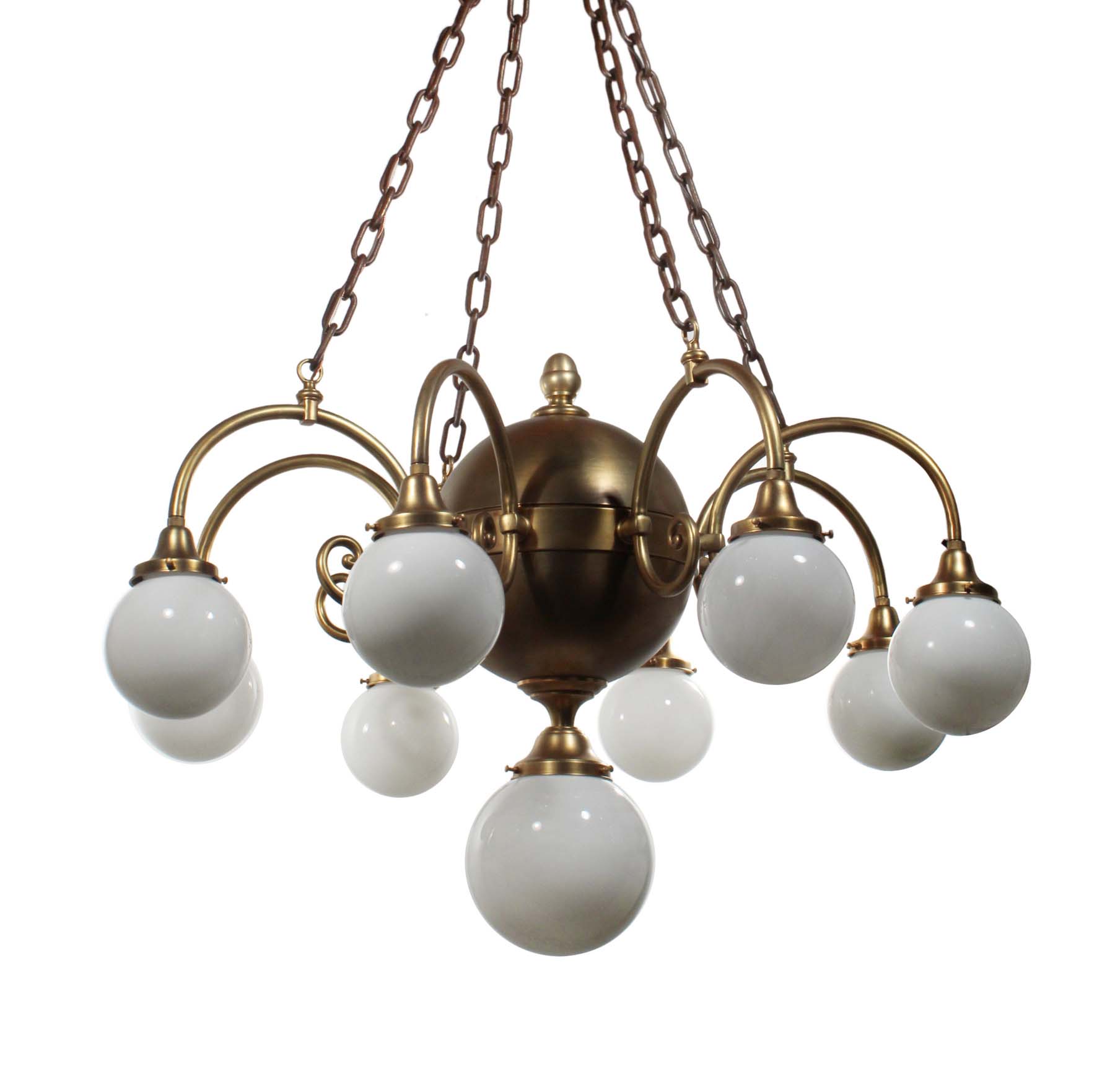 SOLD Substantial Antique Brass Chandeliers, Blue Horizon Boxing Venue-68100