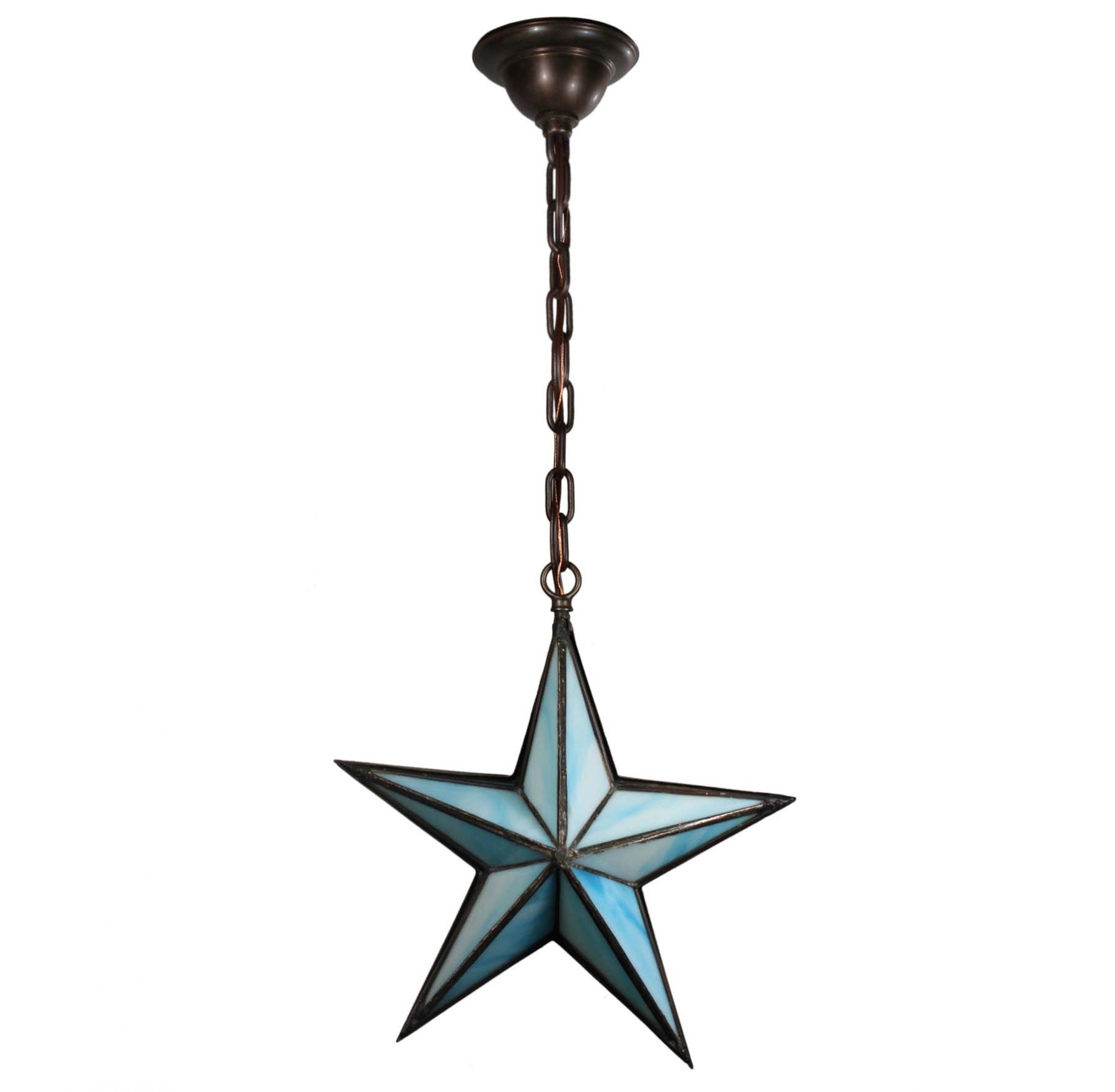 Antique Pendant Light with Slag Glass-68157
