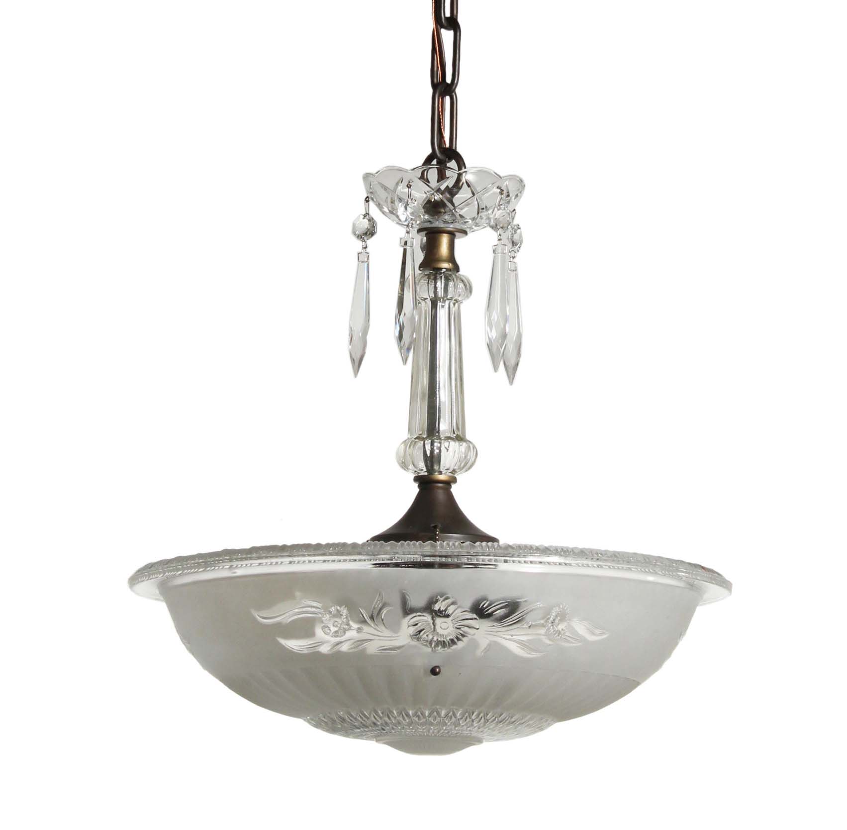 SOLD Vintage Pendant Lights with Original Glass Shades-68106