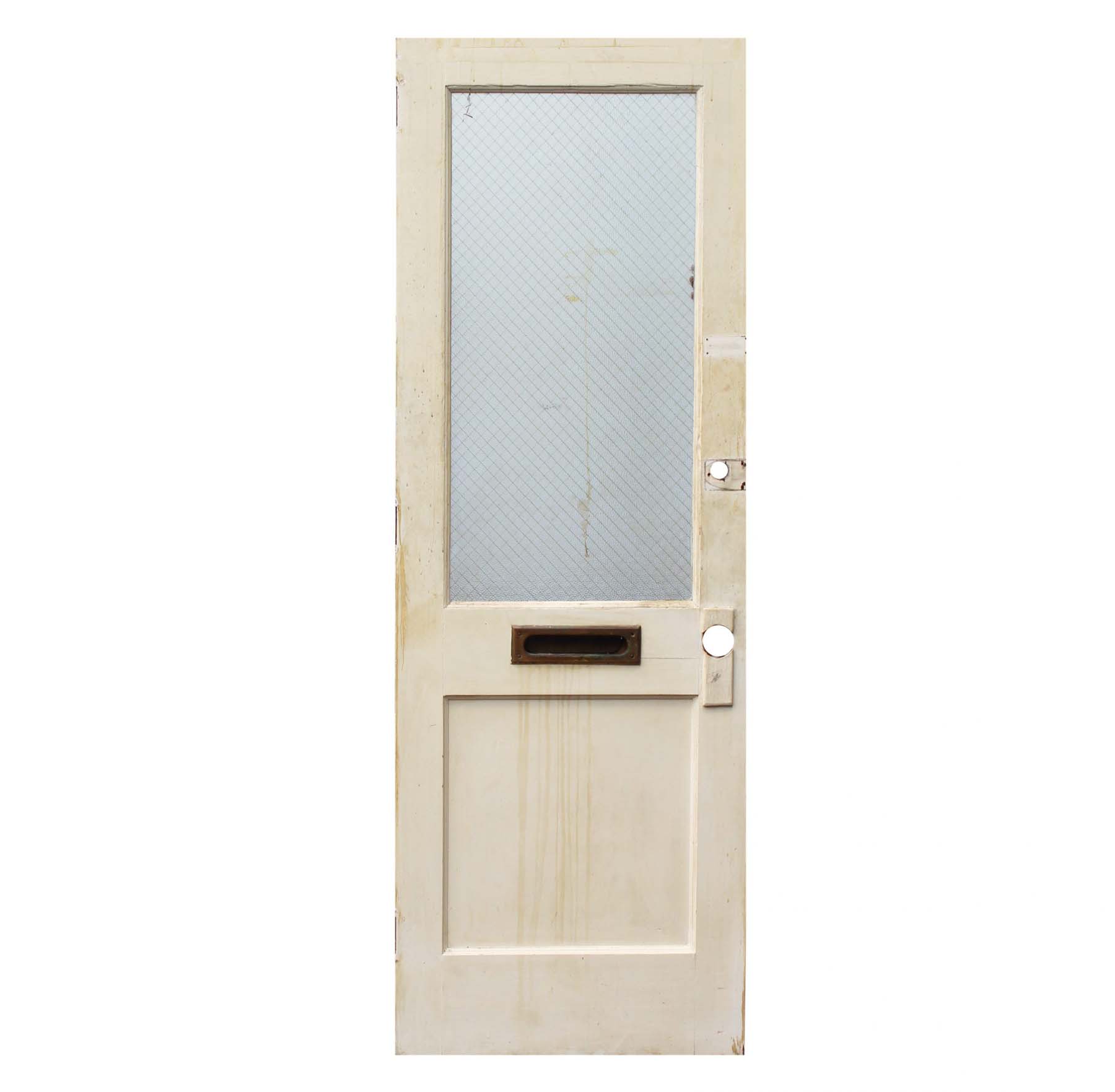 SOLD Reclaimed Antique 27” Door with Wire Glass-68242