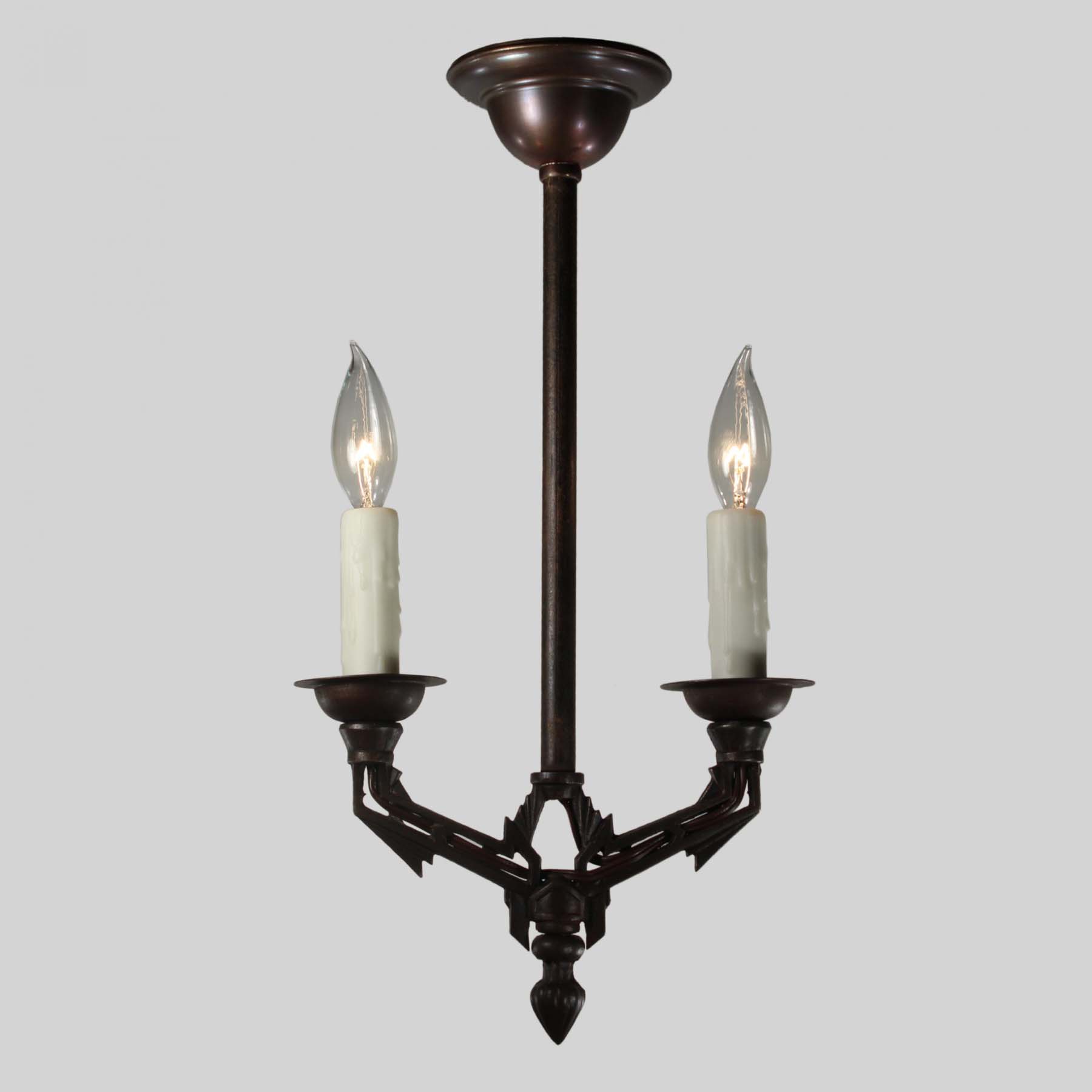 Art Deco Two-Light Chandelier, Antique Lighting-67959