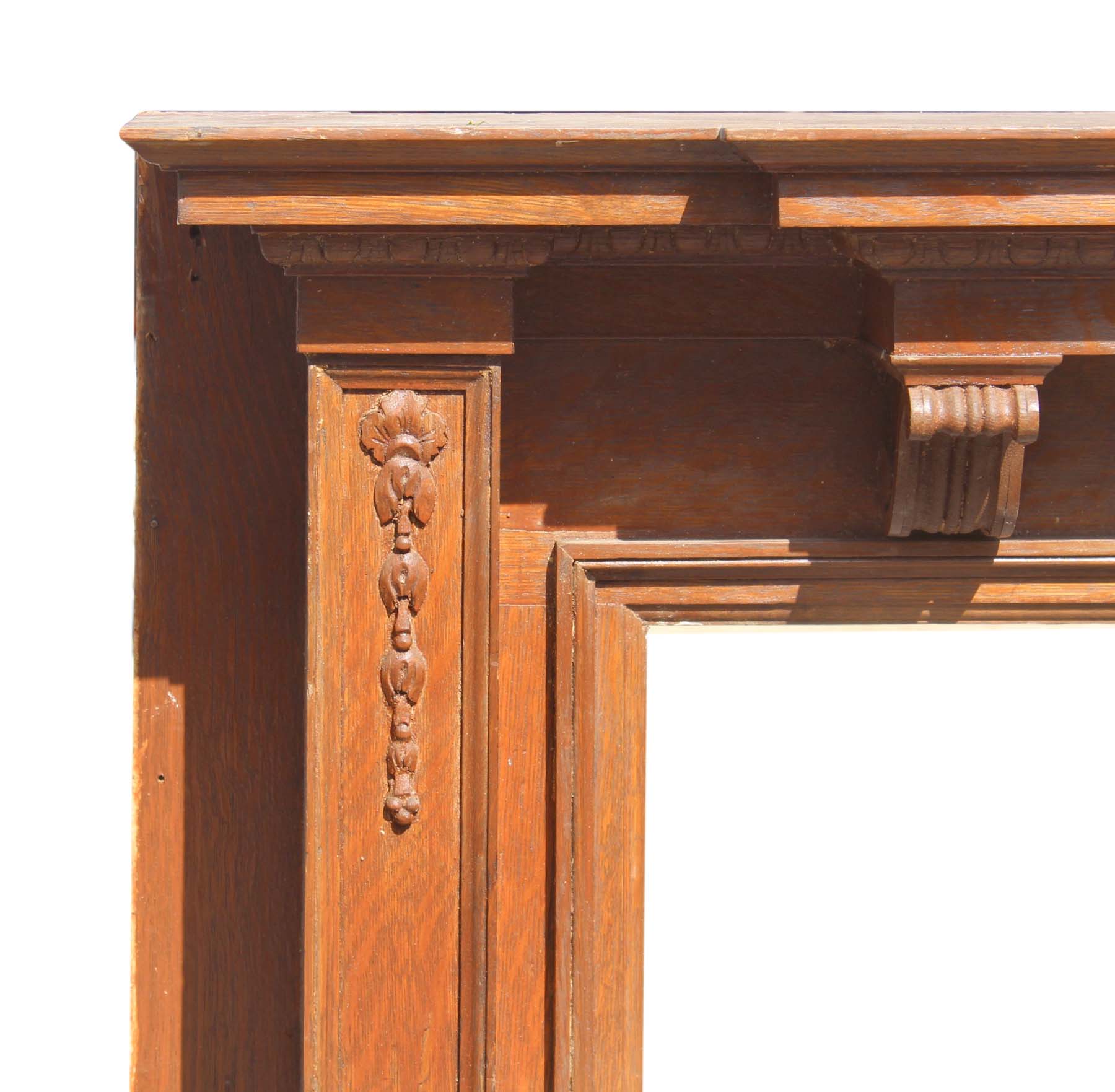 Antique Oak Fireplace Mantel, c. 1910-68042