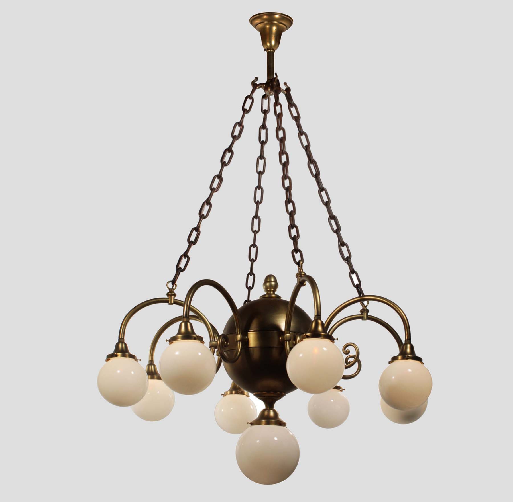 SOLD Substantial Antique Brass Chandeliers, Blue Horizon Boxing Venue-68101