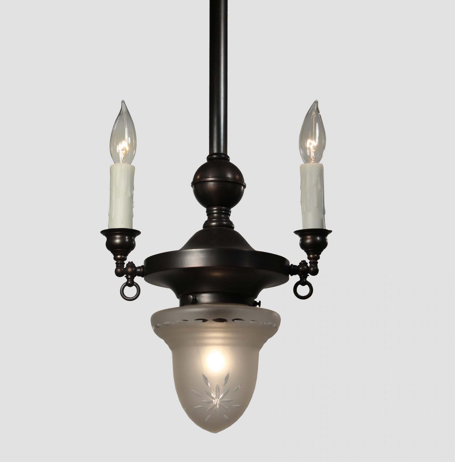 SOLD Antique Three-Light Chandelier, Early 1900s-68199