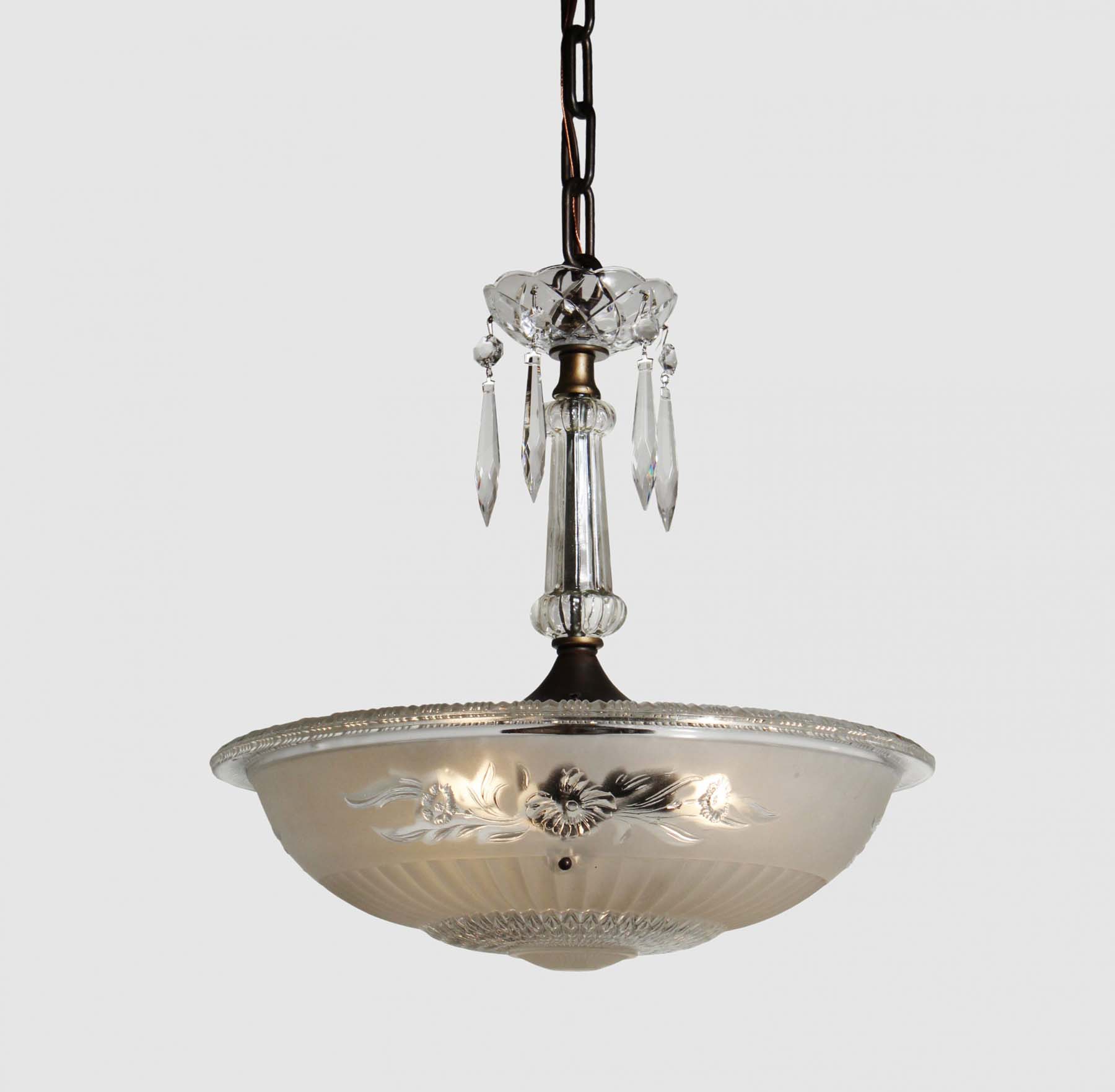 SOLD Vintage Pendant Lights with Original Glass Shades-68108
