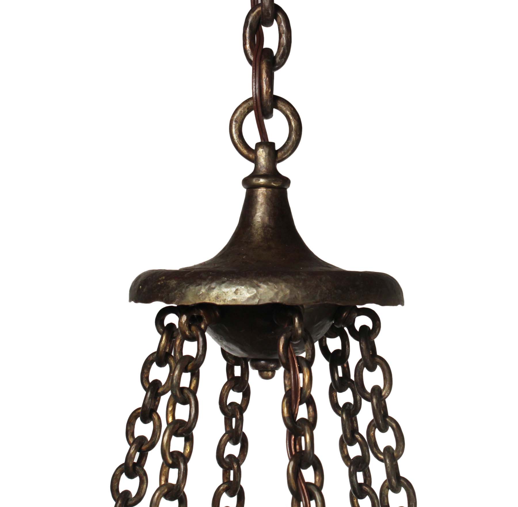 SOLD Antique Bronze Tudor Chandelier, c. 1910-68059