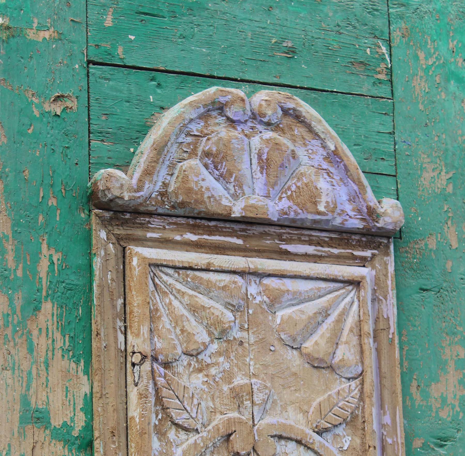 SOLD Reclaimed Figural 32” Carved French Colonial Door, C. 19th Century-68089
