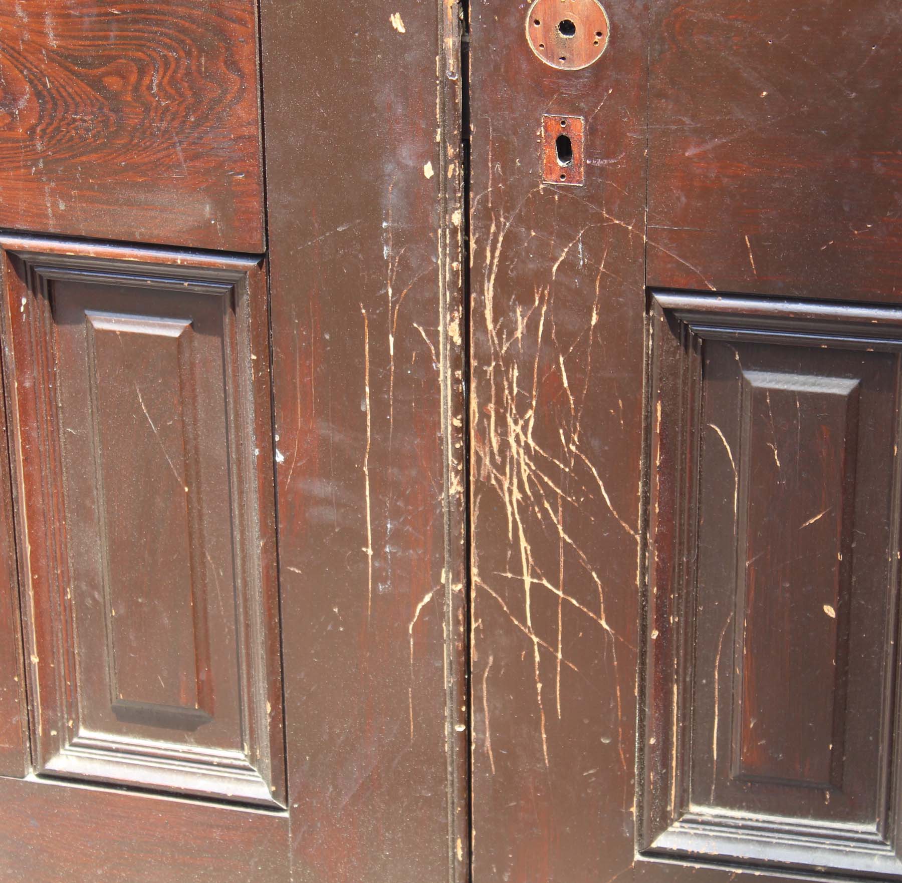 SOLD Salvaged 59” Solid Wood Antique Door Pair-68156