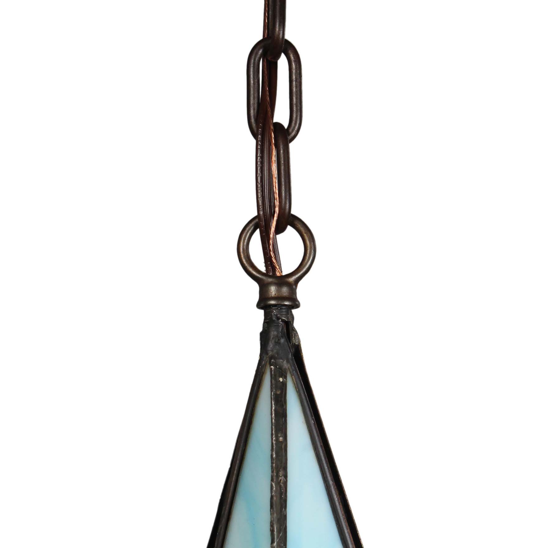 Antique Pendant Light with Slag Glass-68161