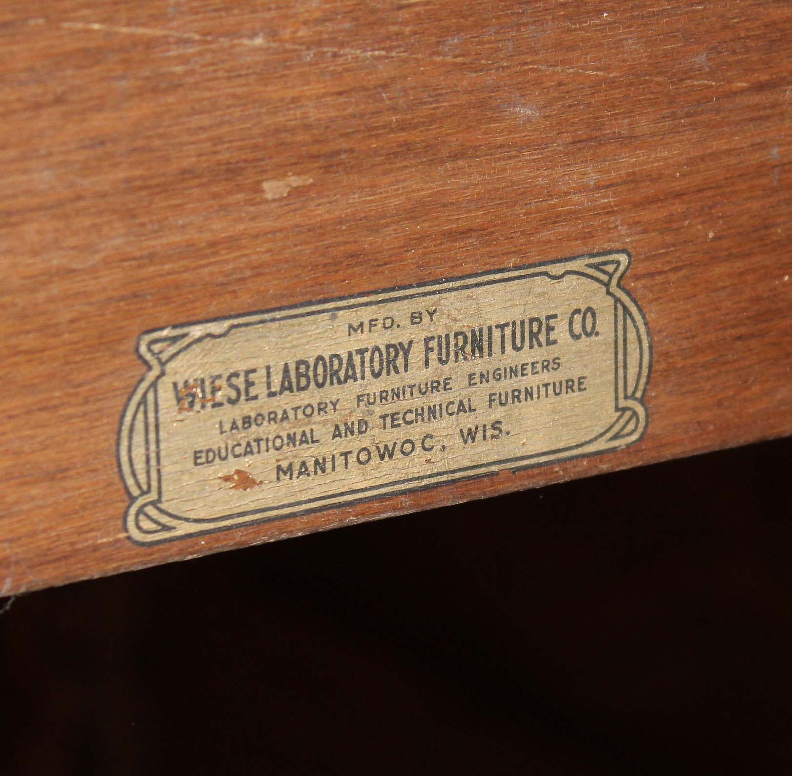 SOLD Large Salvaged Antique Work Table, Wiese Laboratory Furniture Co.-68251