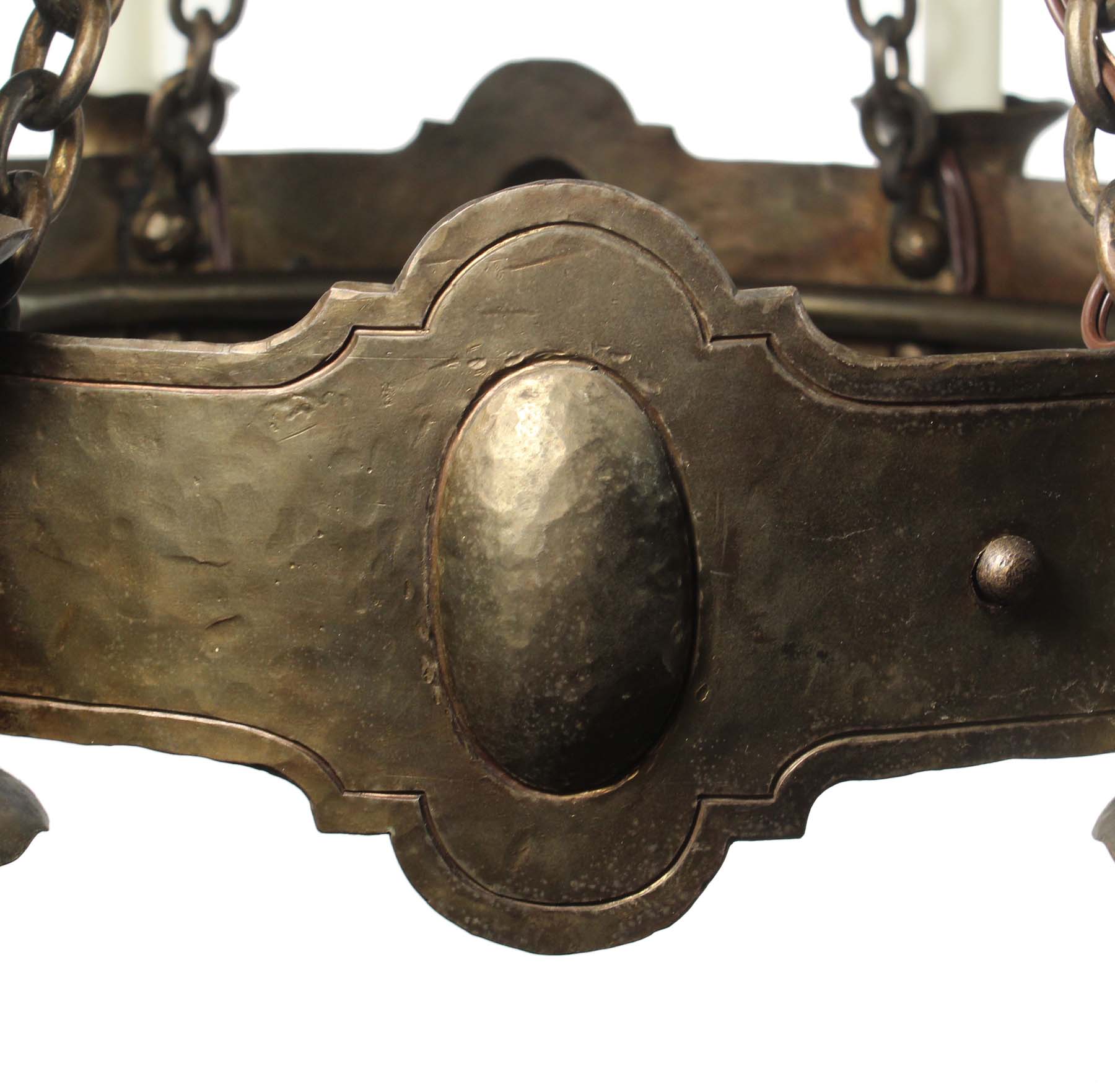 SOLD Antique Bronze Tudor Chandelier, c. 1910-68060