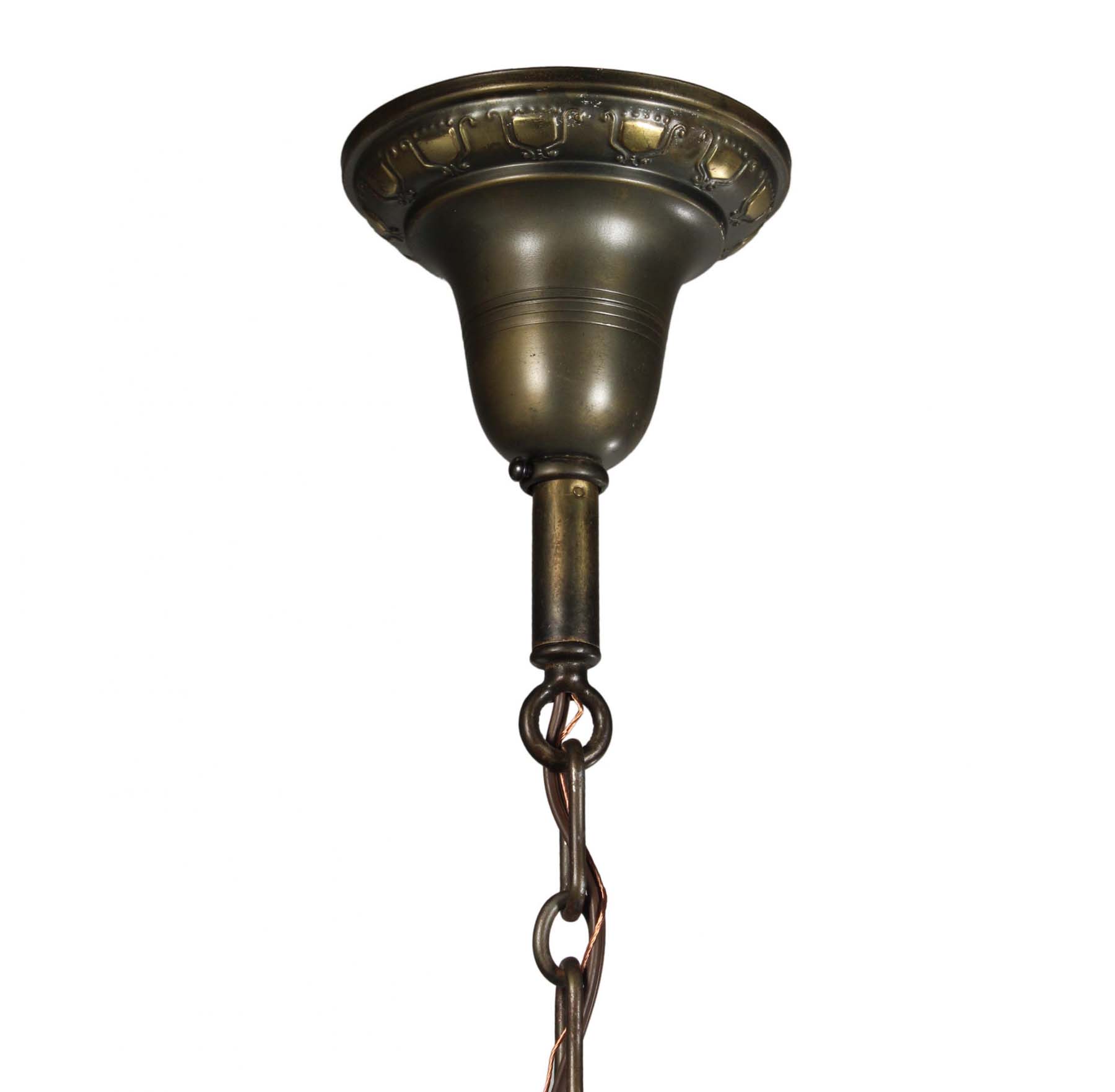 SOLD Antique Brass Pendant with Original Ball Shade, c. 1910-68185