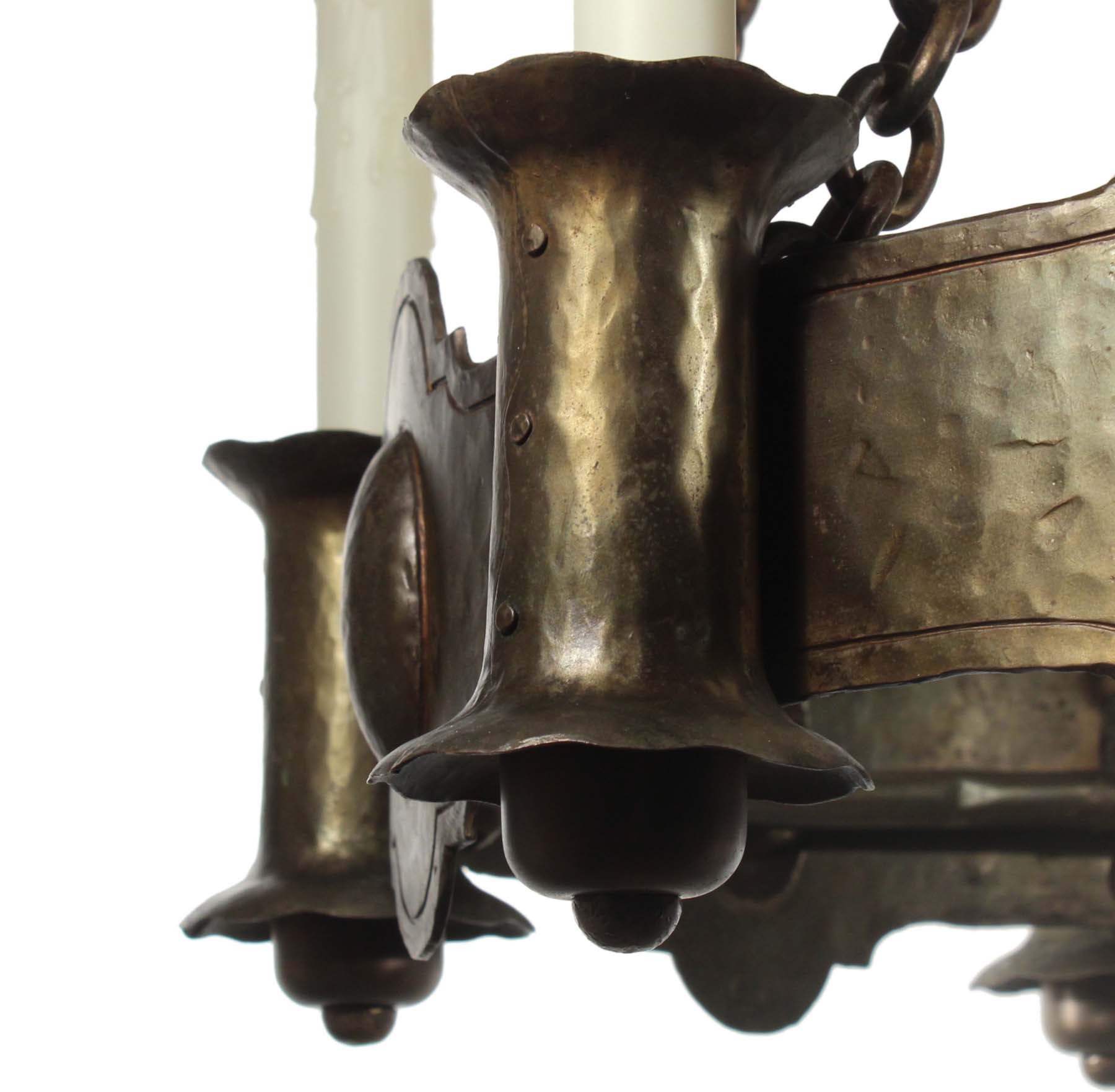 SOLD Antique Bronze Tudor Chandelier, c. 1910-68062