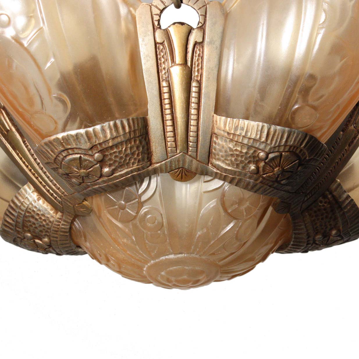 Art Deco Slip Shade Chandelier by Lincoln, Antique Lighting-68097
