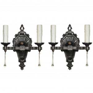 Pair of Antique Double Arm Neoclassical Sconces, Biltmore-0