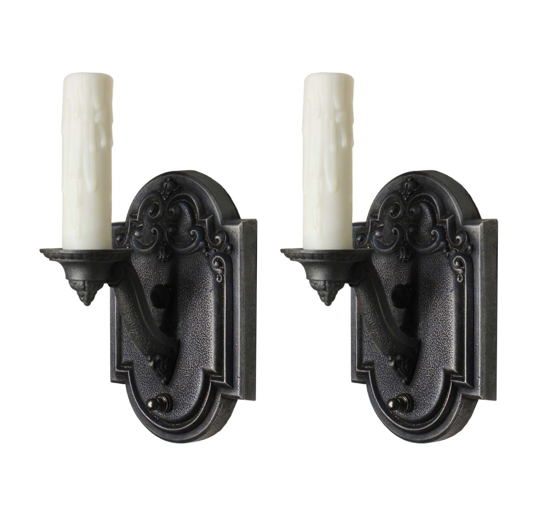 SOLD Antique Pair of Neoclassical Single-Arm Sconces-0