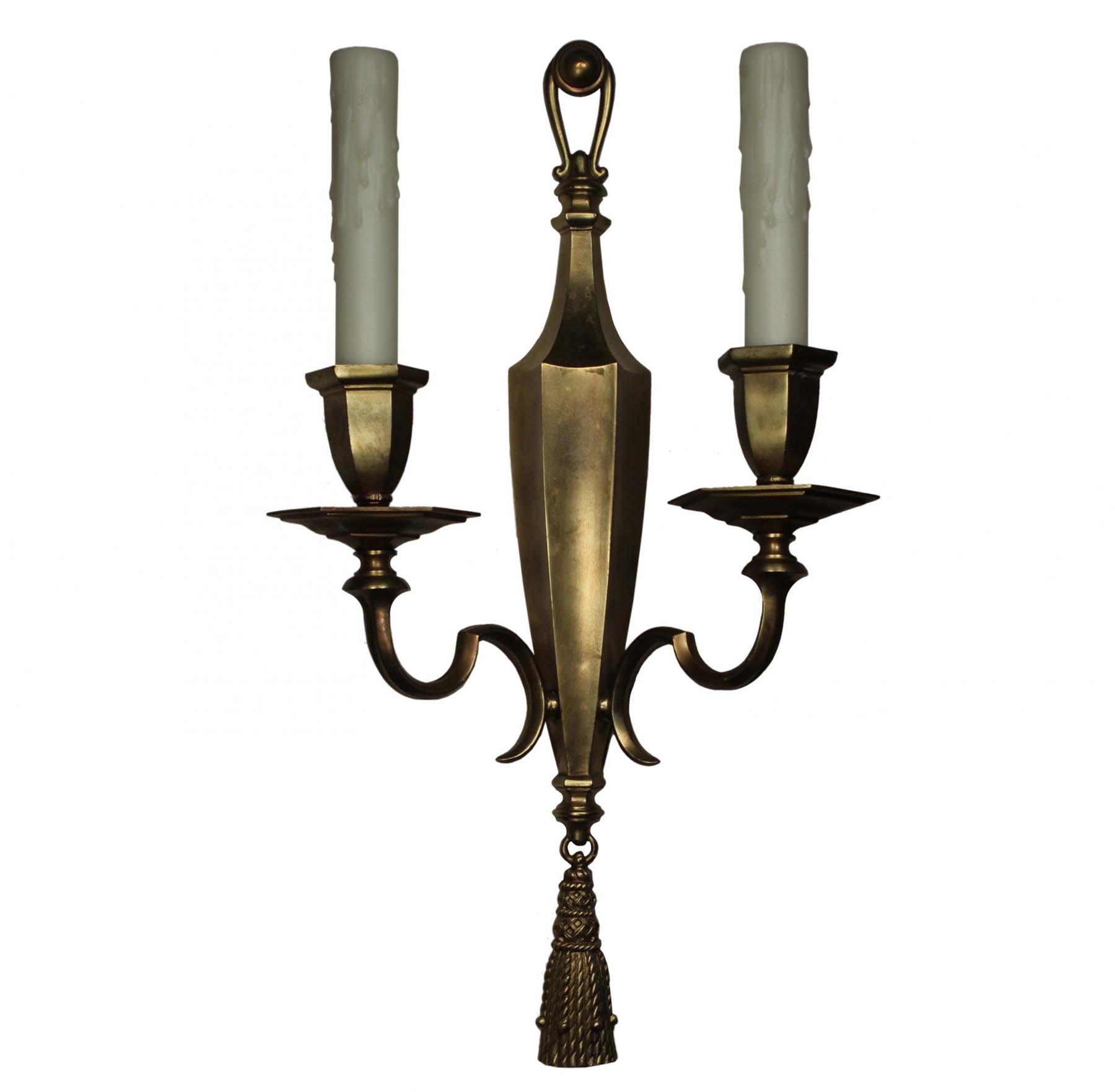 Exceptional Pairs of Antique DoubleArm Sconces, Signed E. F. Caldwell