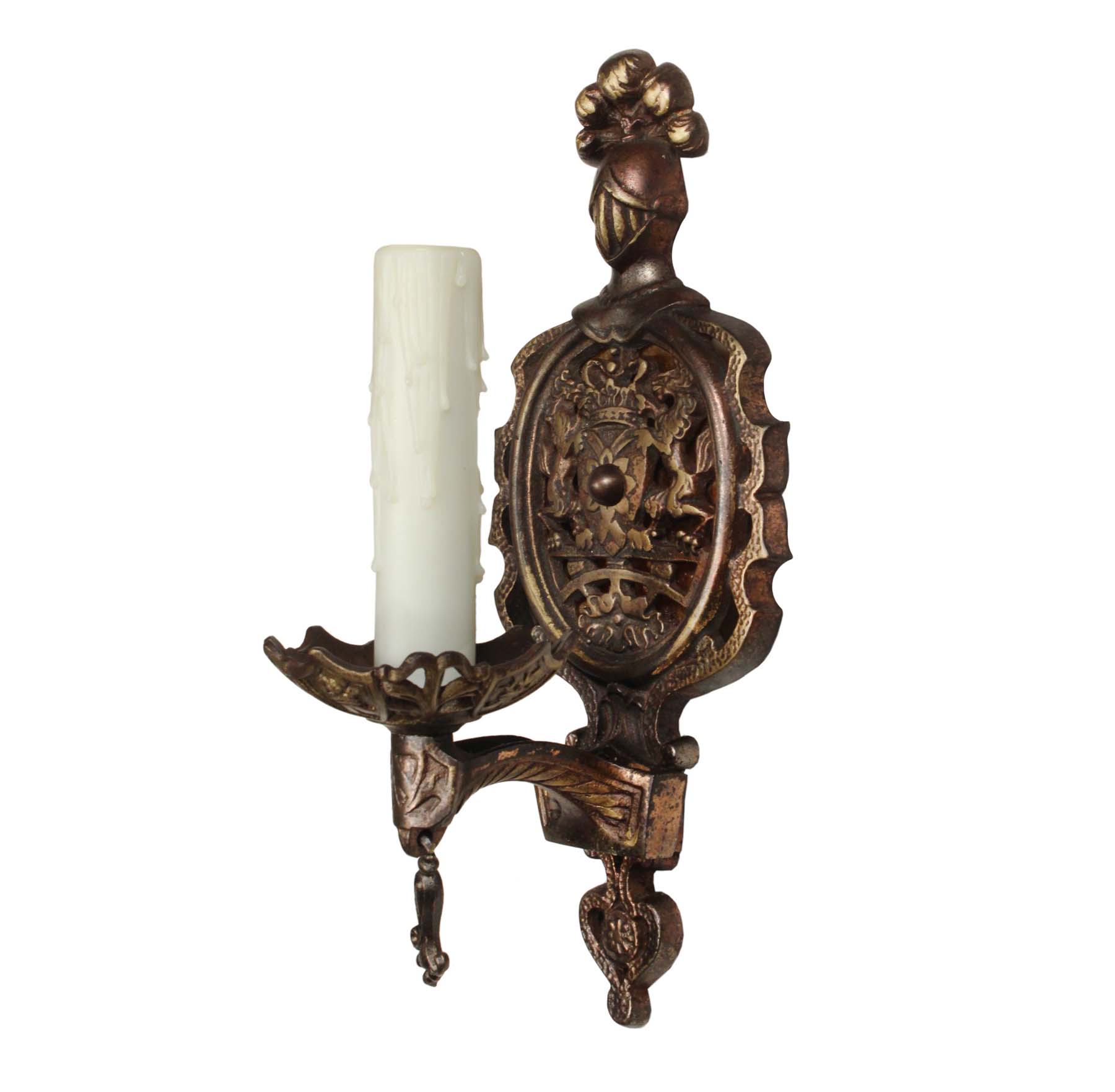 Pair of Antique Cast Iron Figural Sconces by Champion Lighting-68317