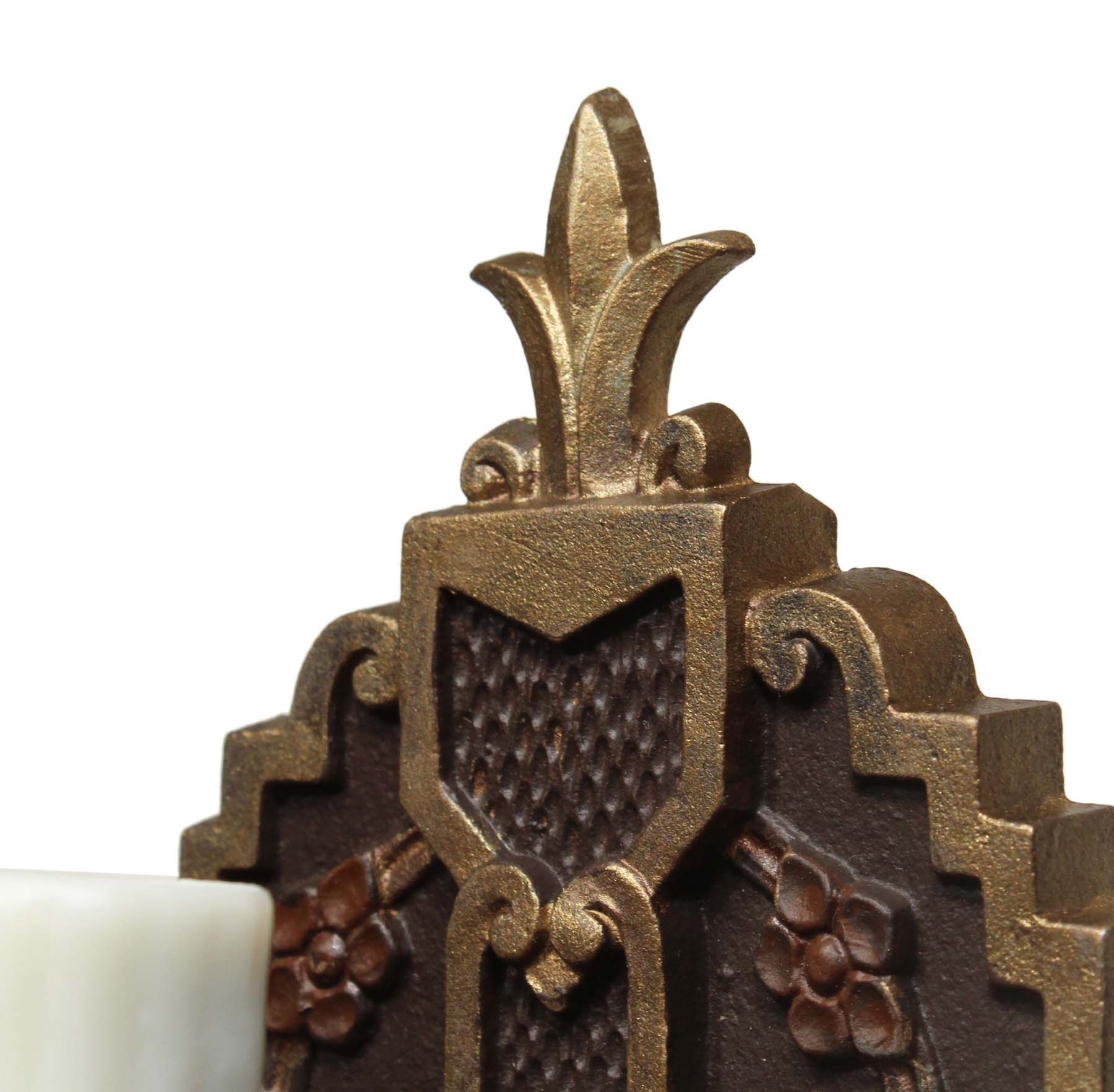 SOLD Pair of Antique Spanish Revival Sconces-68370