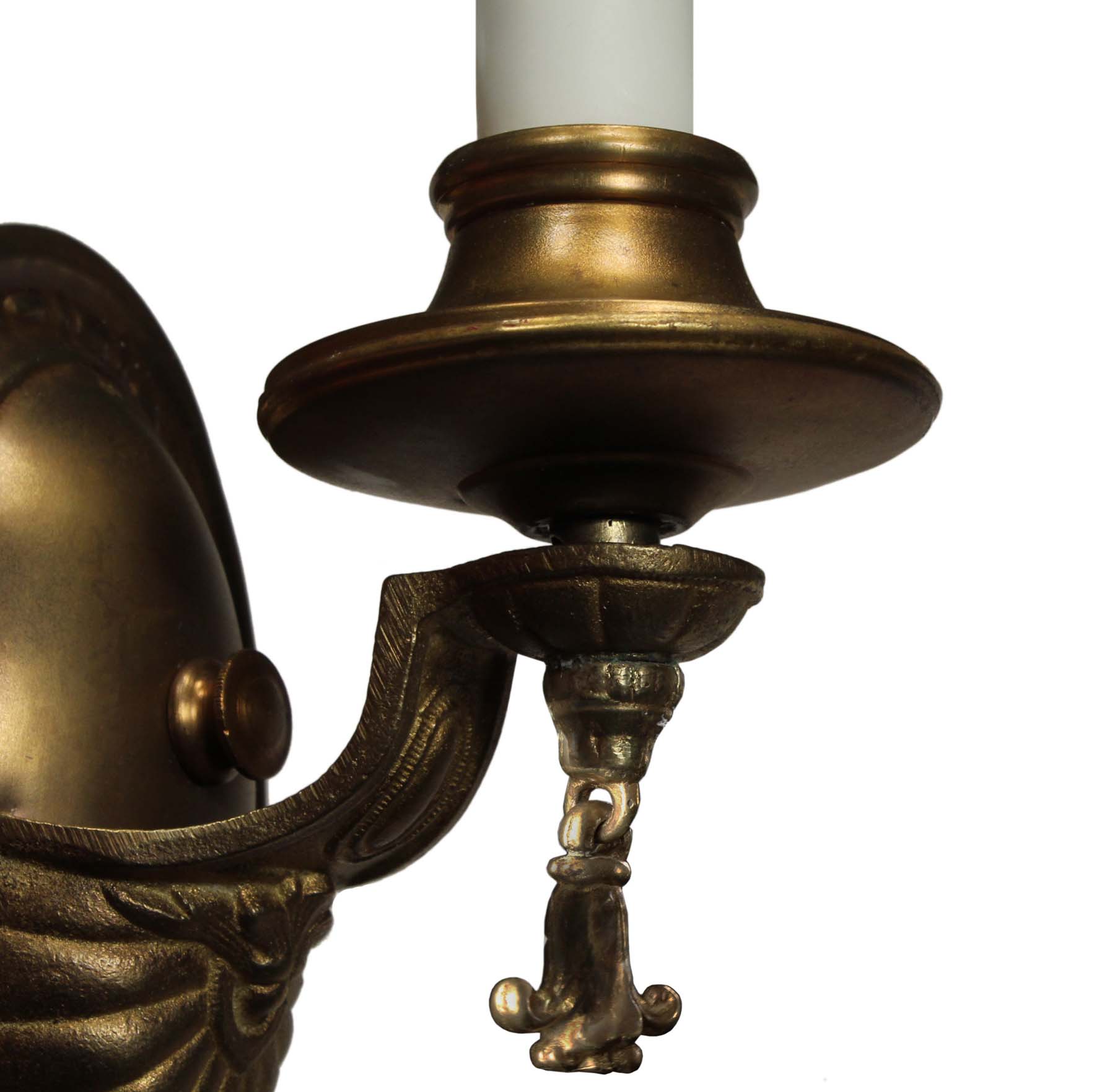 SOLD Pair of Antique Brass Neoclassical Sconces, c. 1920-68326