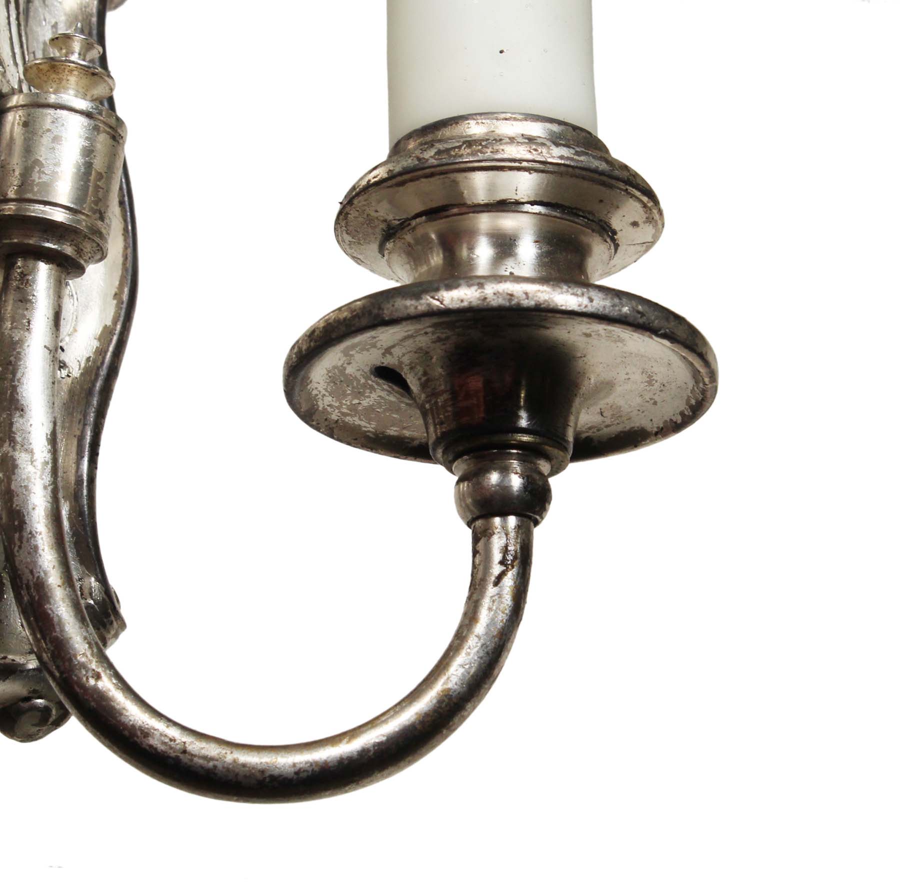Pair of Antique Silver Plated Double-Arm Sconces, c. 1910-68267