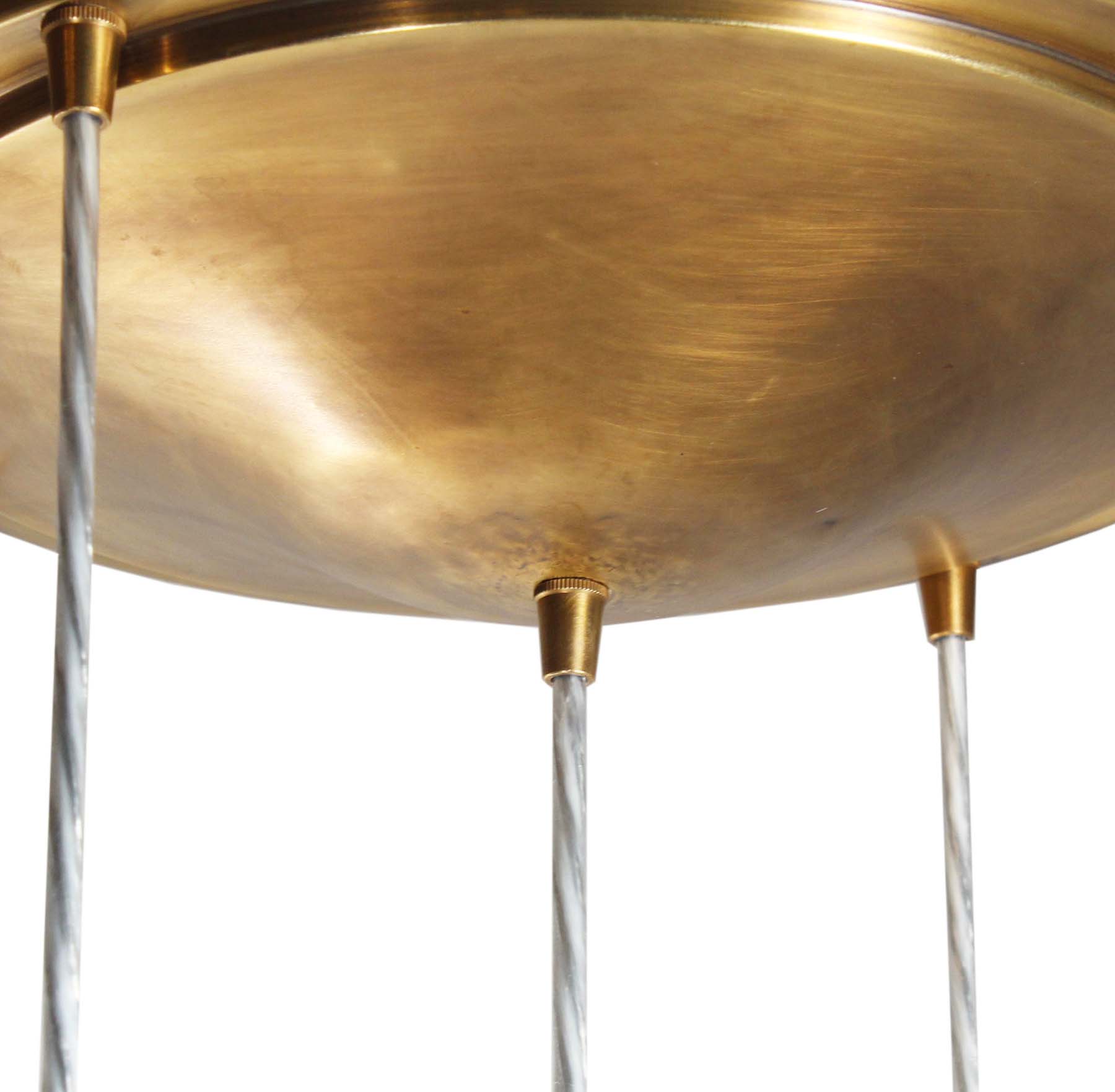 SOLD Antique Semi Flush-Mount Chandelier with Ball Shades-68314