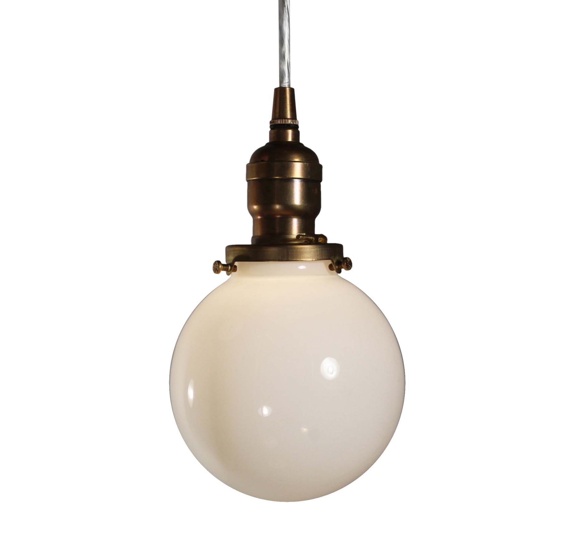 SOLD Antique Semi Flush-Mount Chandelier with Ball Shades-68316
