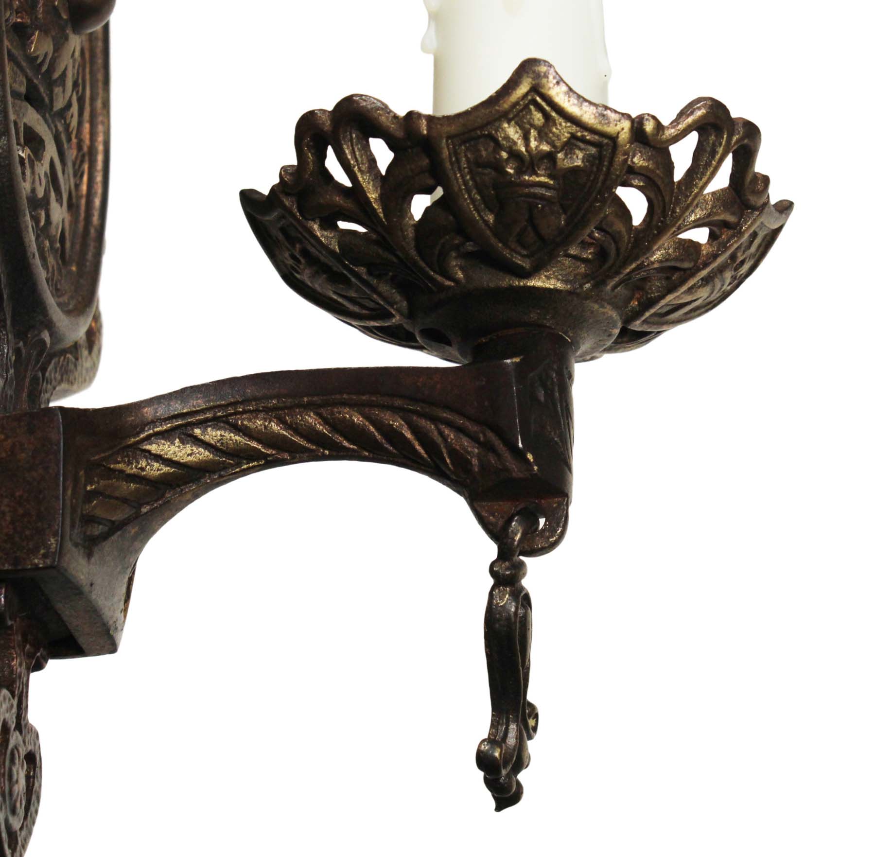 Pair of Antique Cast Iron Figural Sconces by Champion Lighting-68320