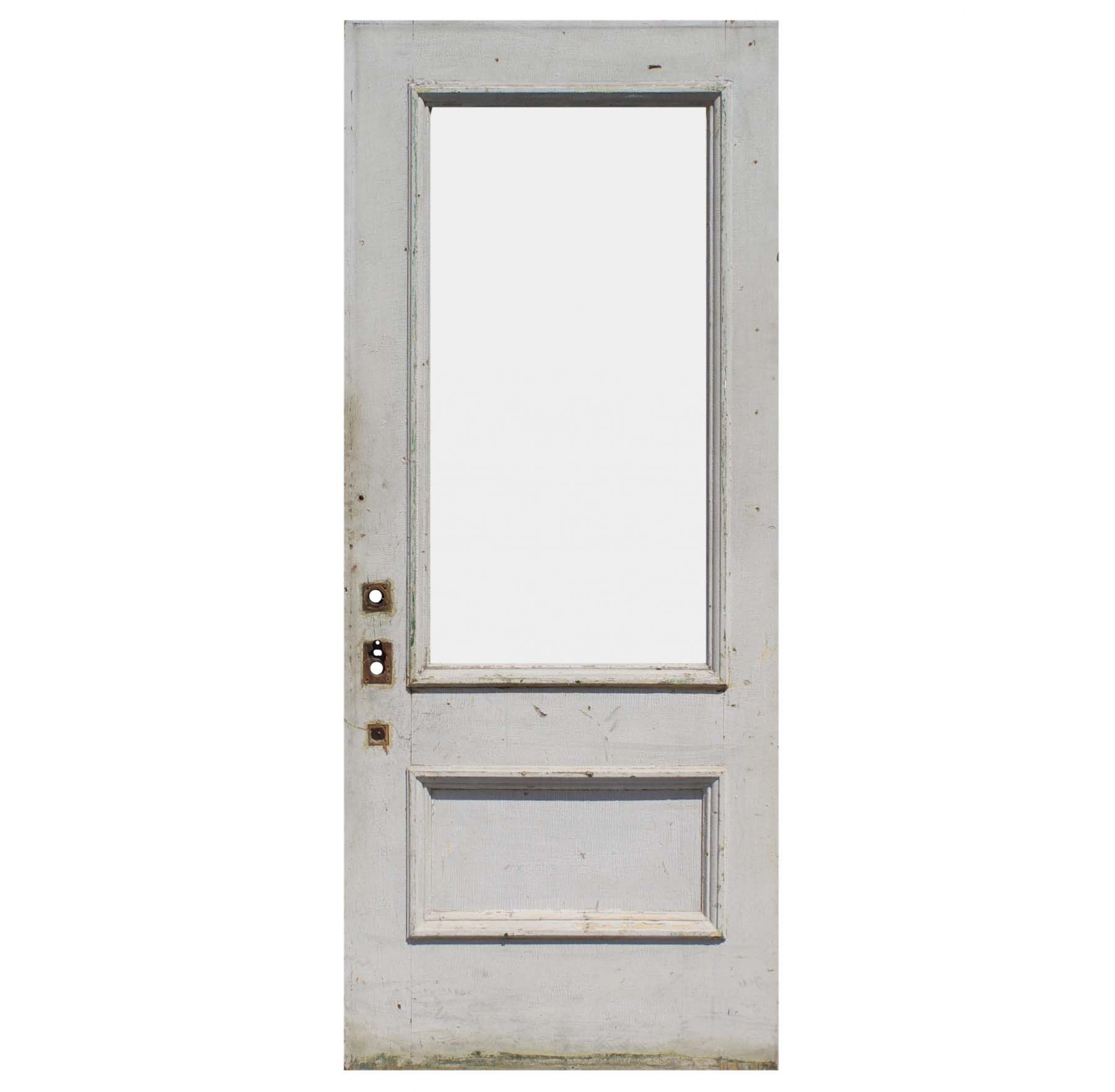 SOLD Reclaimed 36” Antique Oak Door with Glass-0