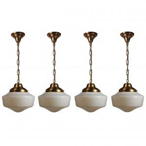 Antique Brass Schoolhouse Pendant Lights-0