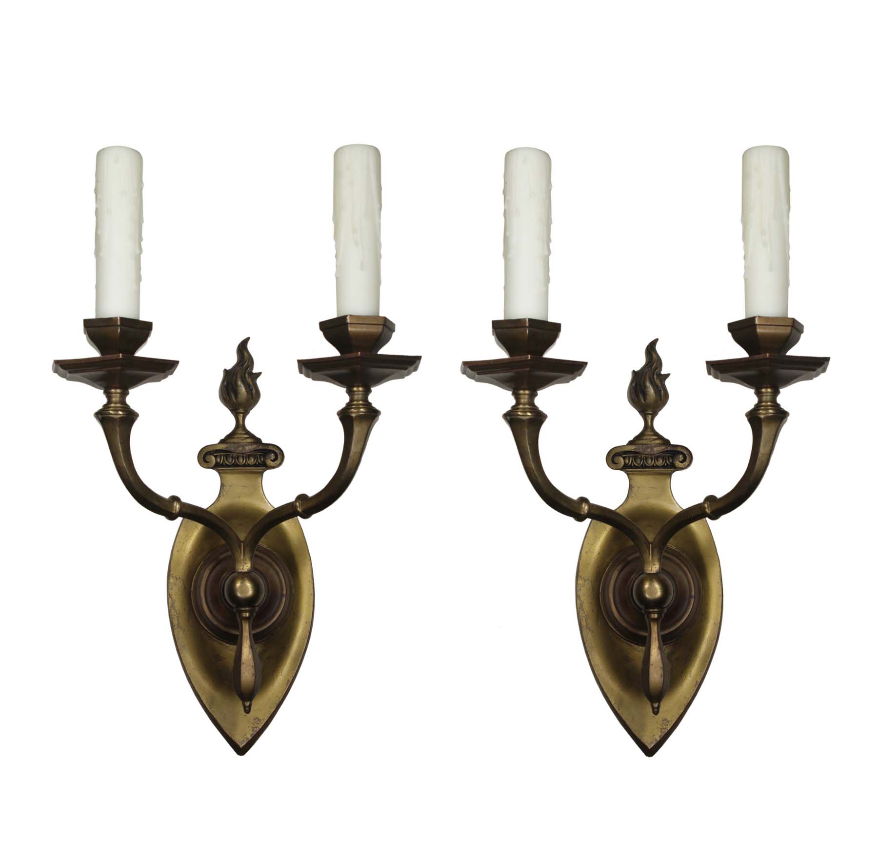 Pair of Antique Two Arm Brass Sconces, E.F. Caldwell-0