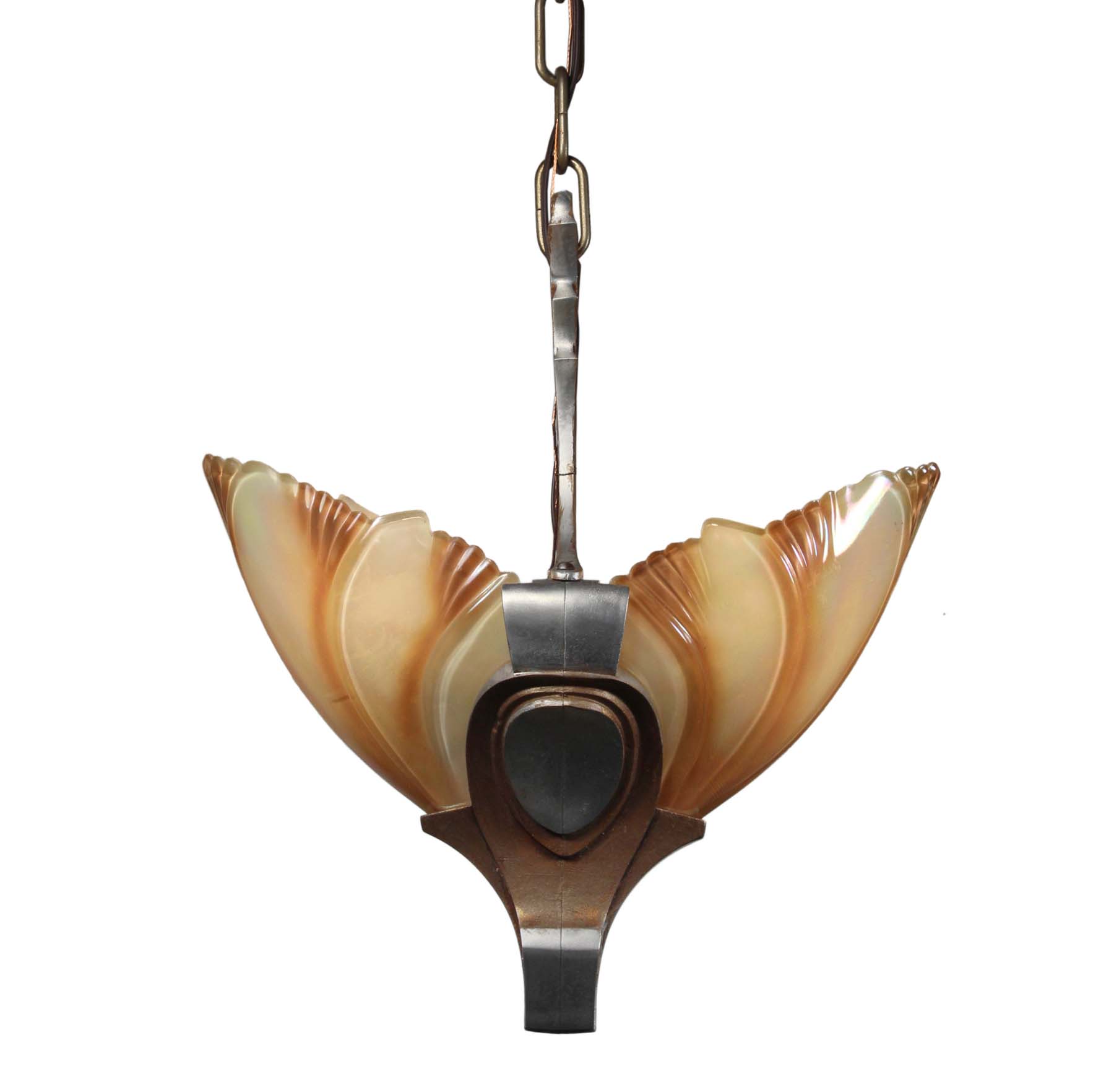 Art Deco Batwing Slip Shade Pendant, Antique Lighting -0