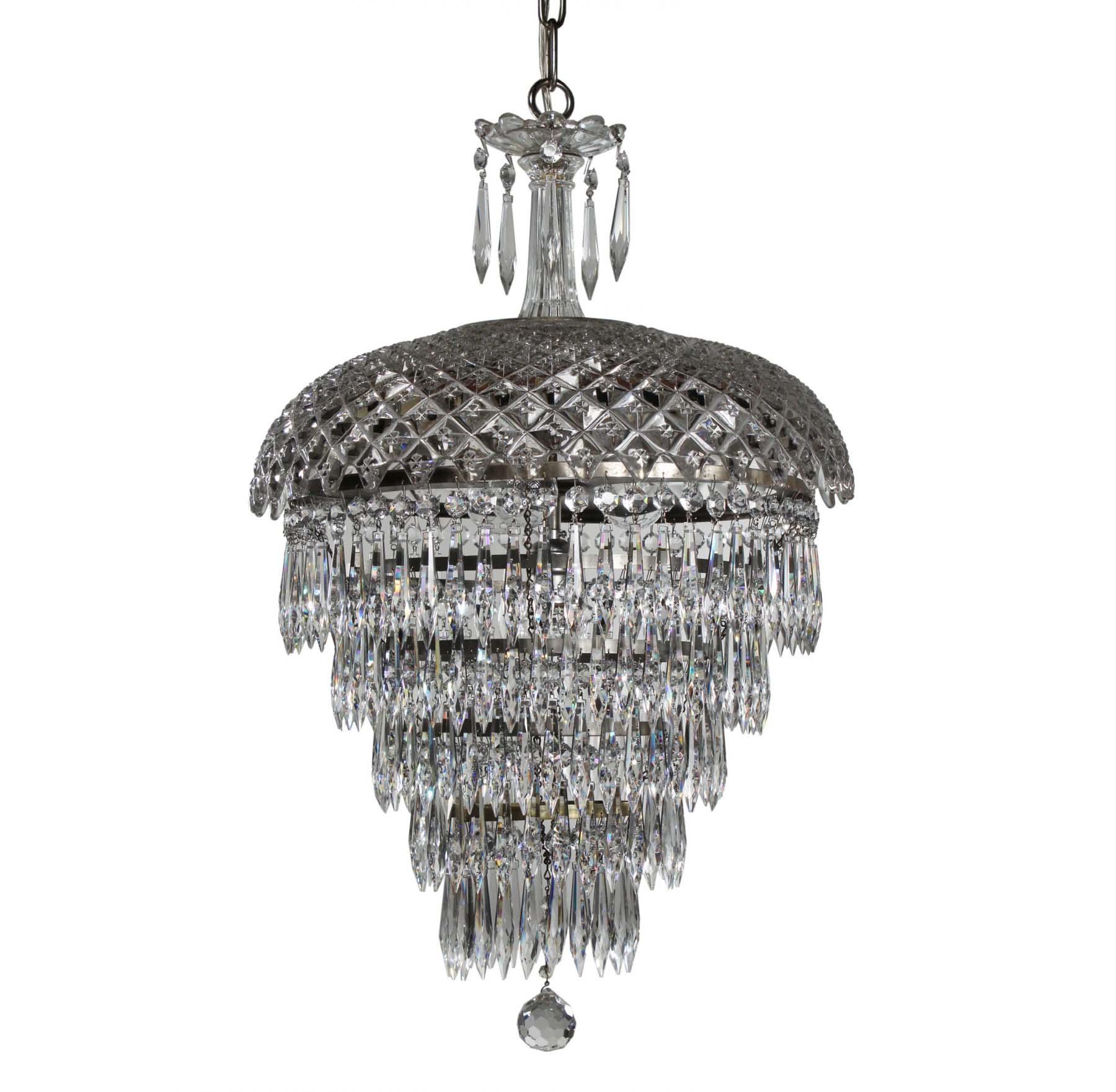 SOLD Antique Five Tier “Wedding Cake” Chandelier-0