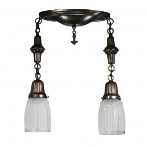Antique Flush Mount with Glass Shades-0