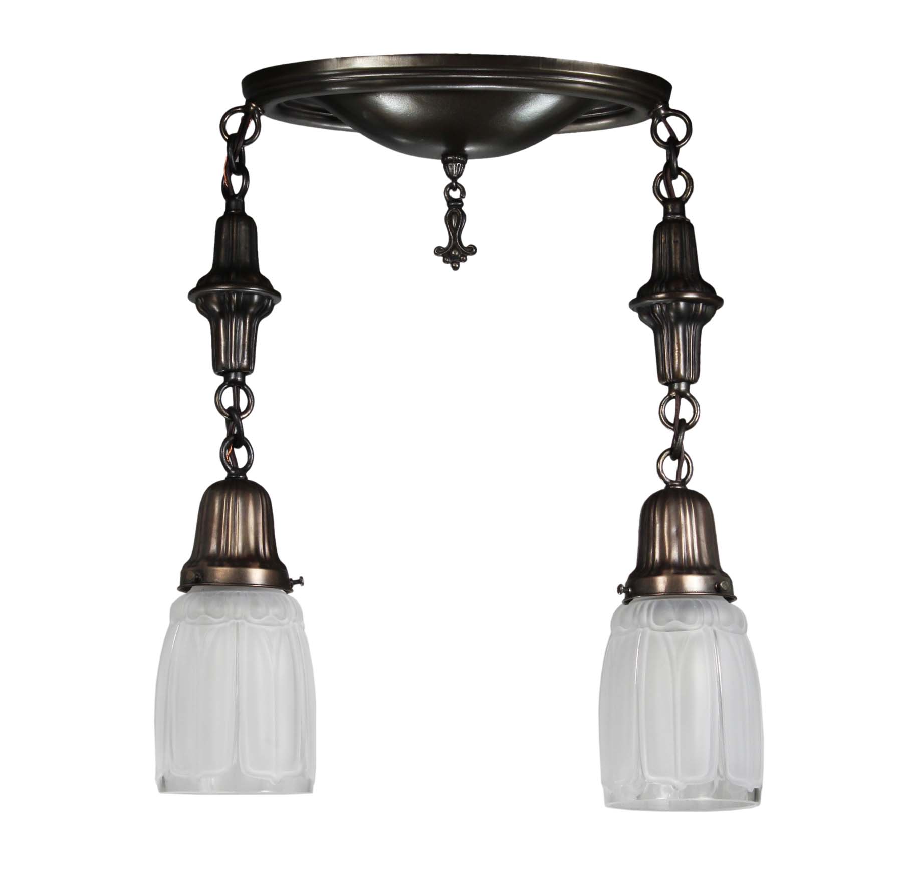 Antique Flush Mount with Glass Shades-0
