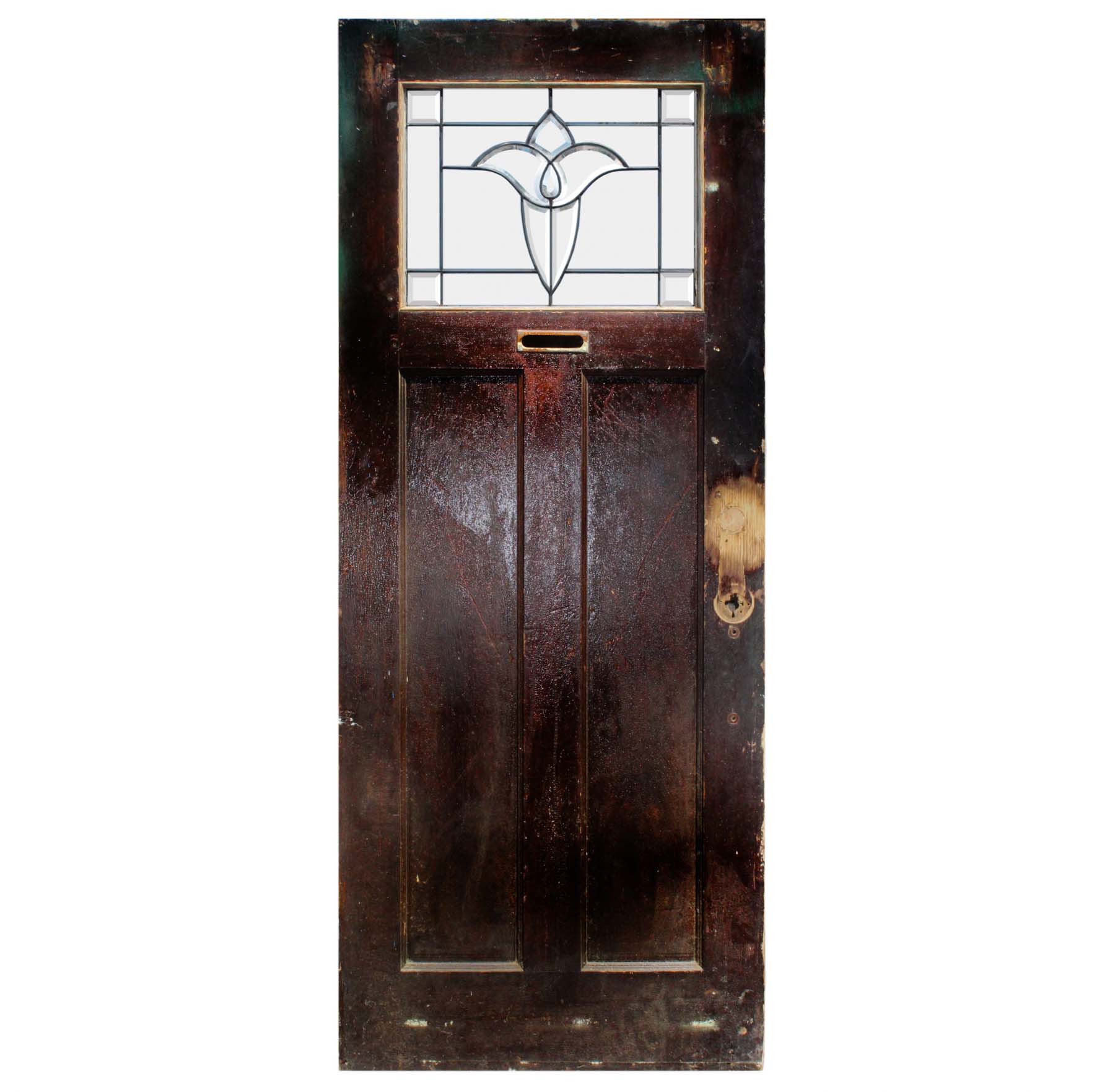 Salvaged 34" Door with Leaded and Beveled Glass -68590