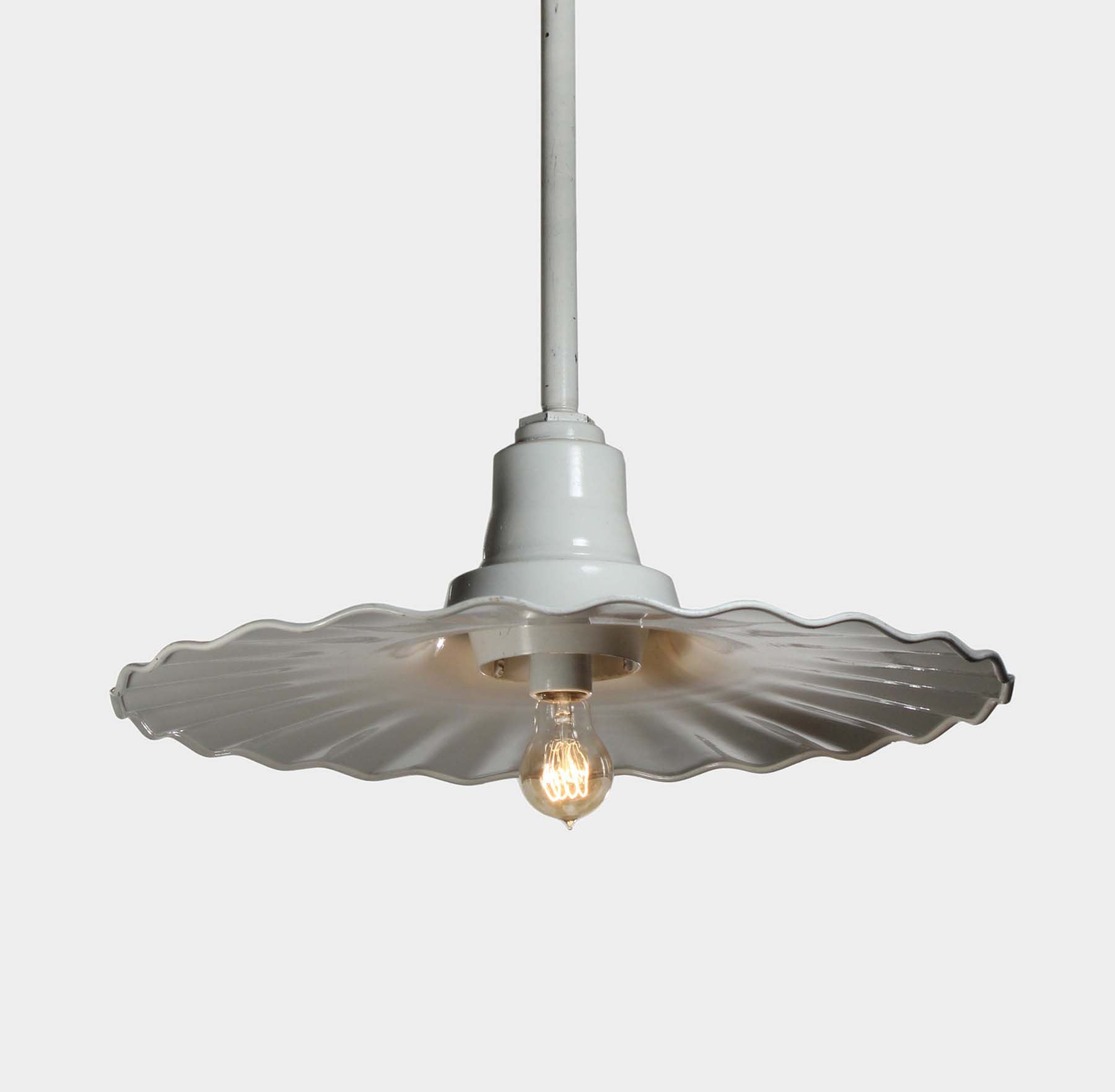 SOLD Vintage Pendant Lights with Ruffled Shades, Early 1900s-68378