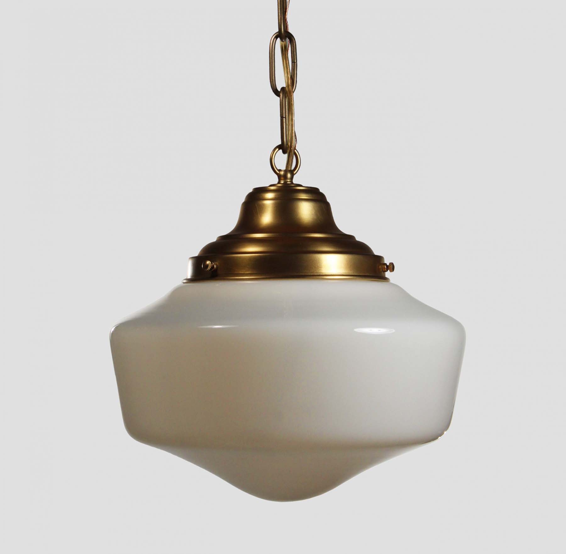 Antique Brass Schoolhouse Pendant Lights-68382