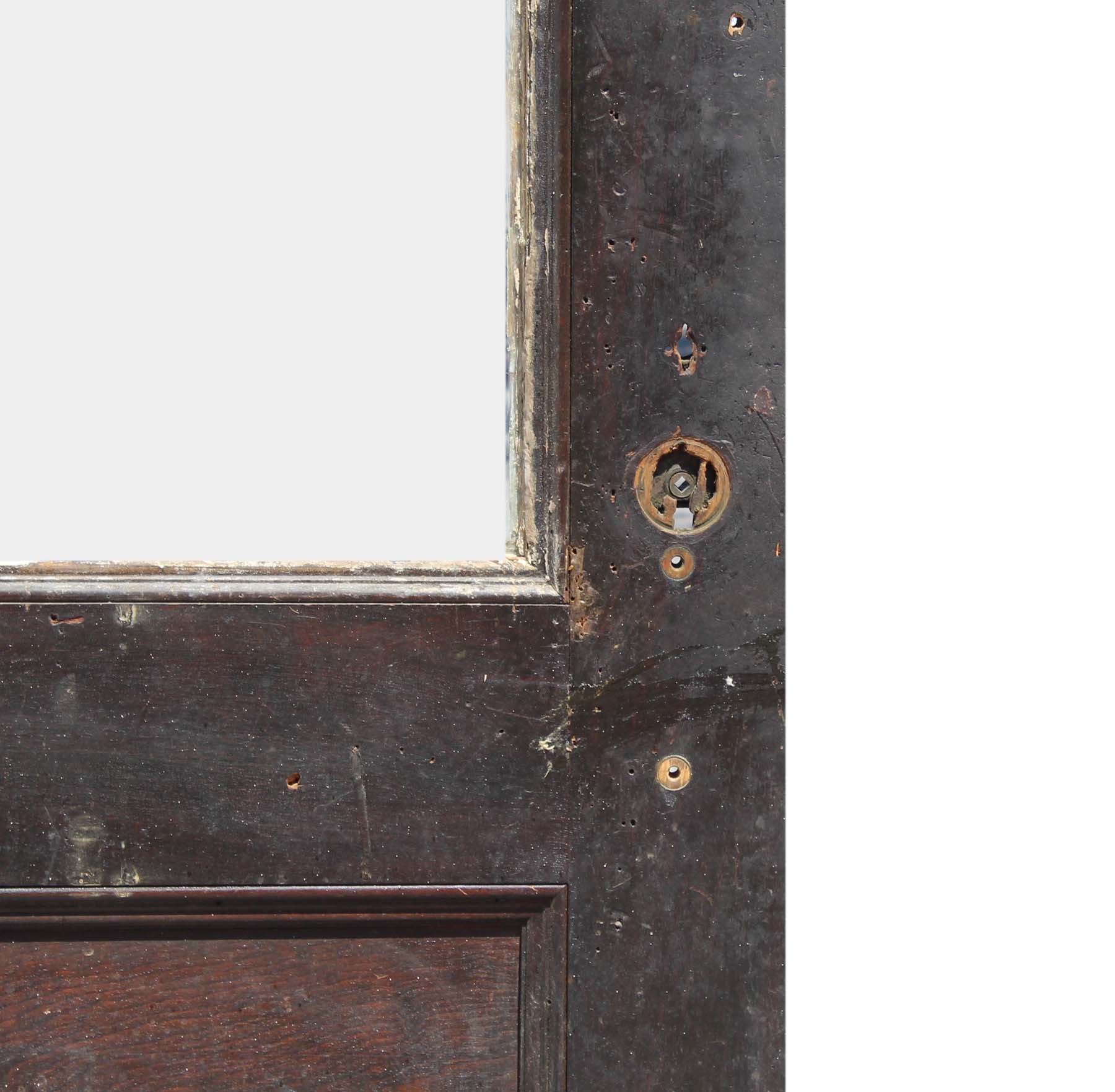 SOLD Reclaimed 36” Antique Oak Door with Glass-68595