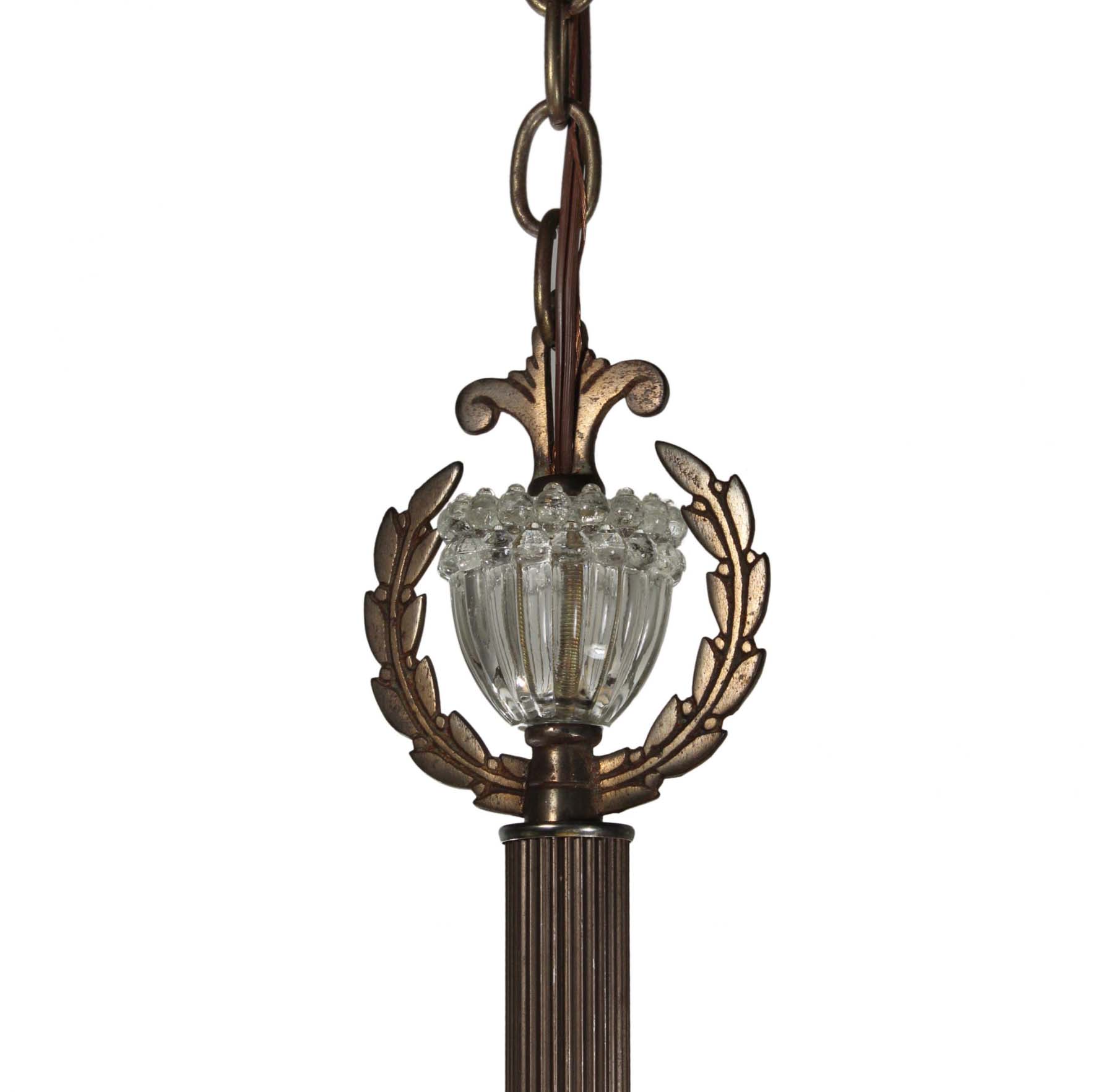 SOLD Chandelier with Original Sit-In Shades, Antique Lighting-68444