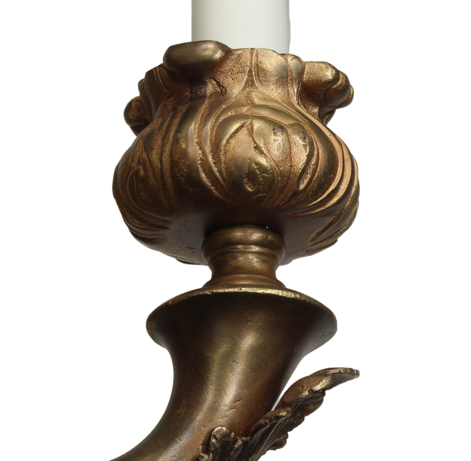 Pair of Antique Neoclassical Double-Arm Sconces in Brass-68544