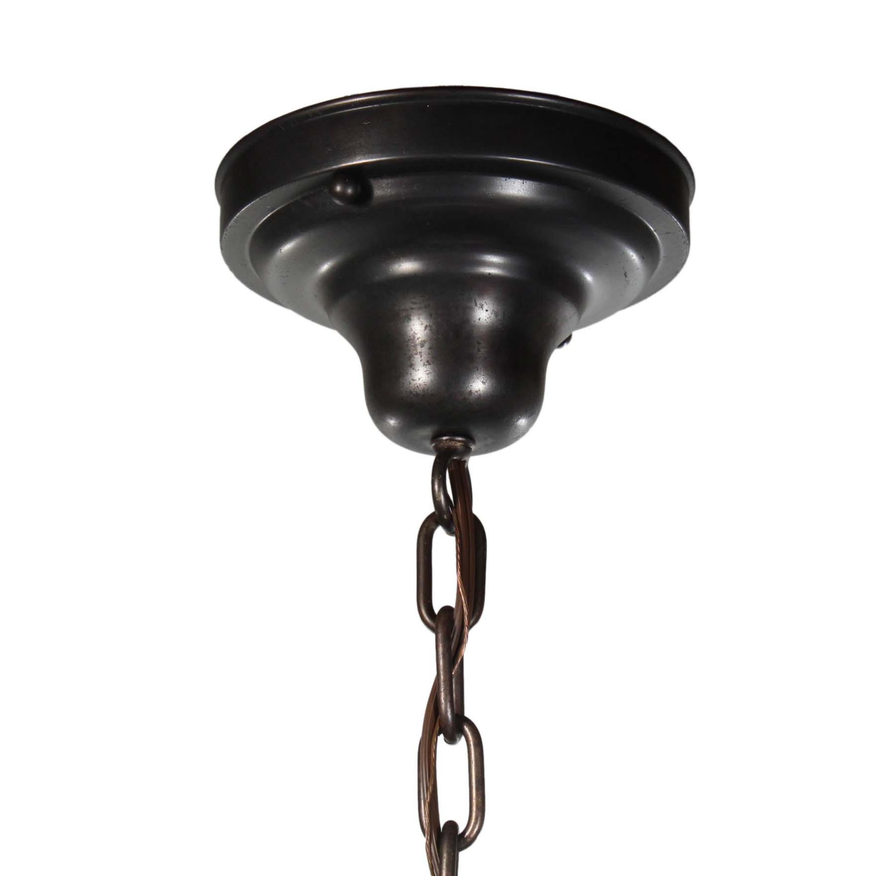 SOLD Antique Schoolhouse Pendant Light with Unusual Shade-68412