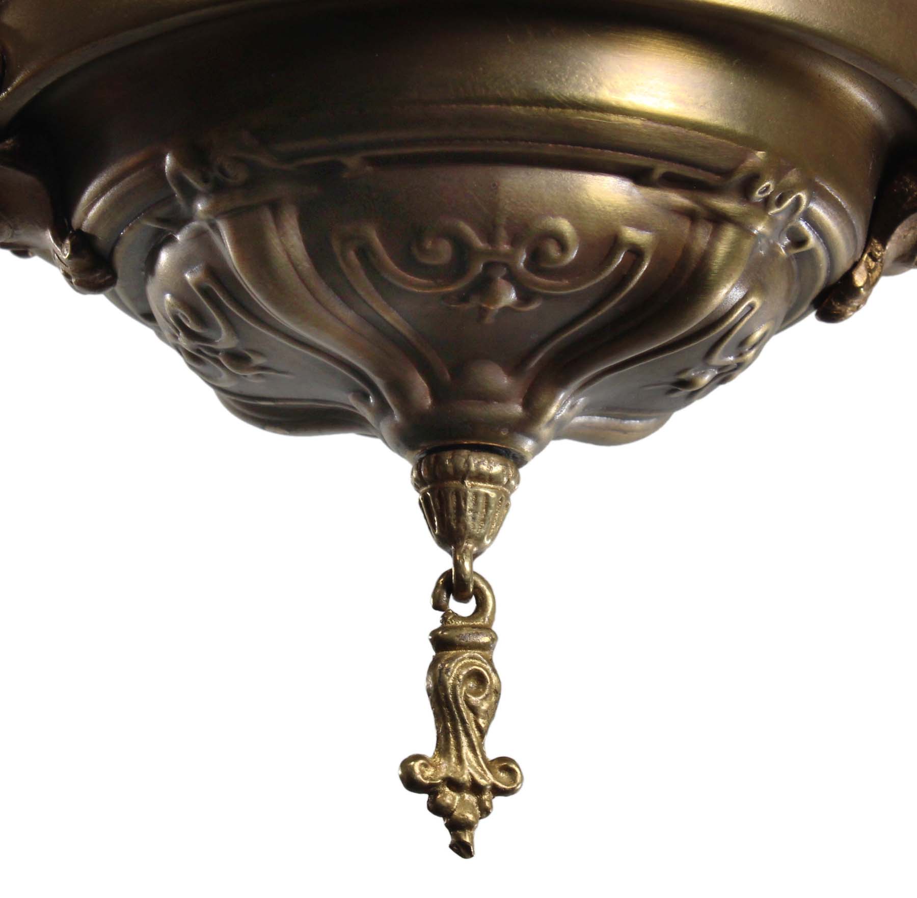 SOLD Antique Two-Light Chandeliers with Glass Shades-68391