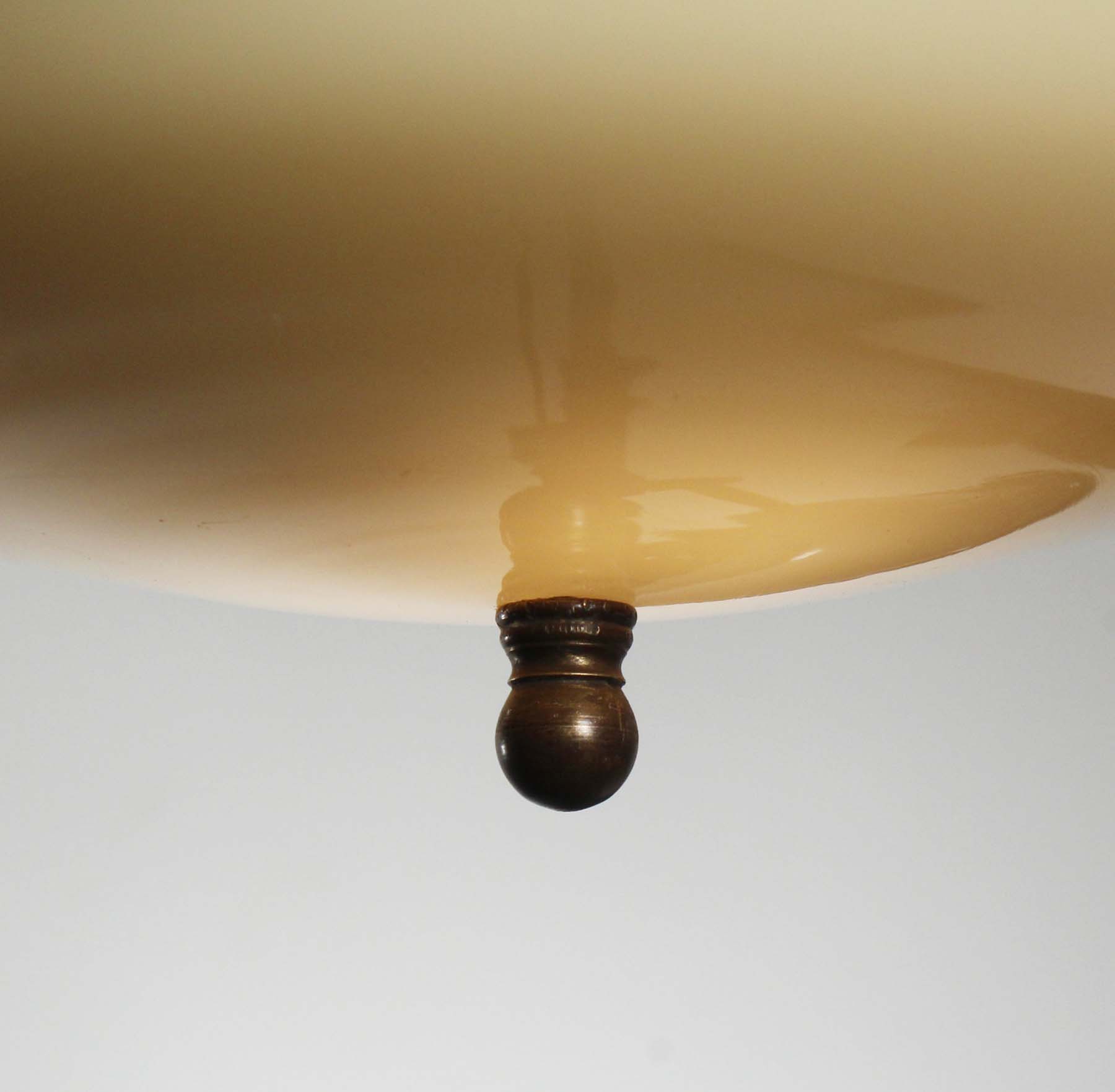 SOLD Chandelier with Original Sit-In Shades, Antique Lighting-68447